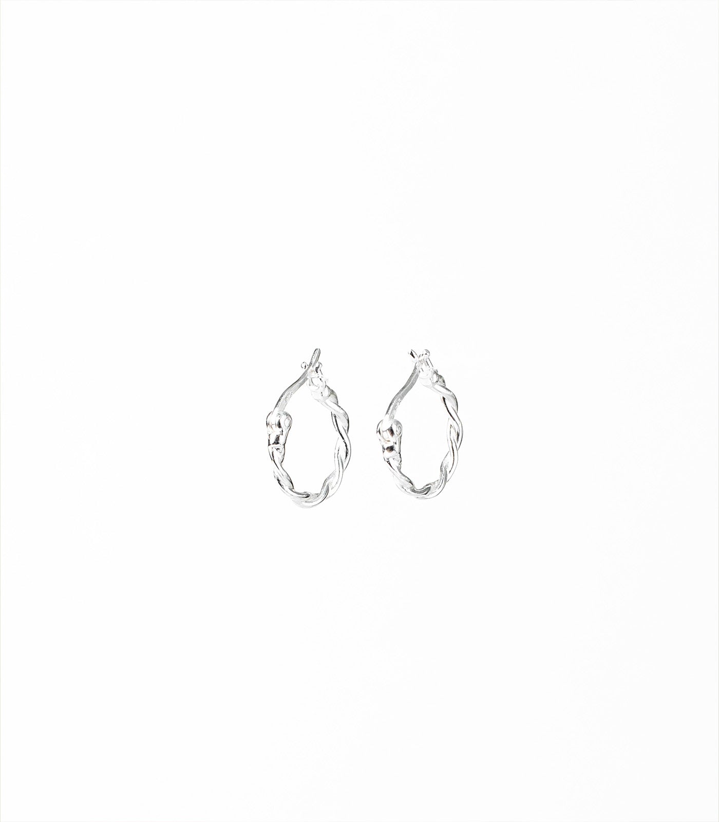 Classic Twisted Hoops Earrings (Silver)
