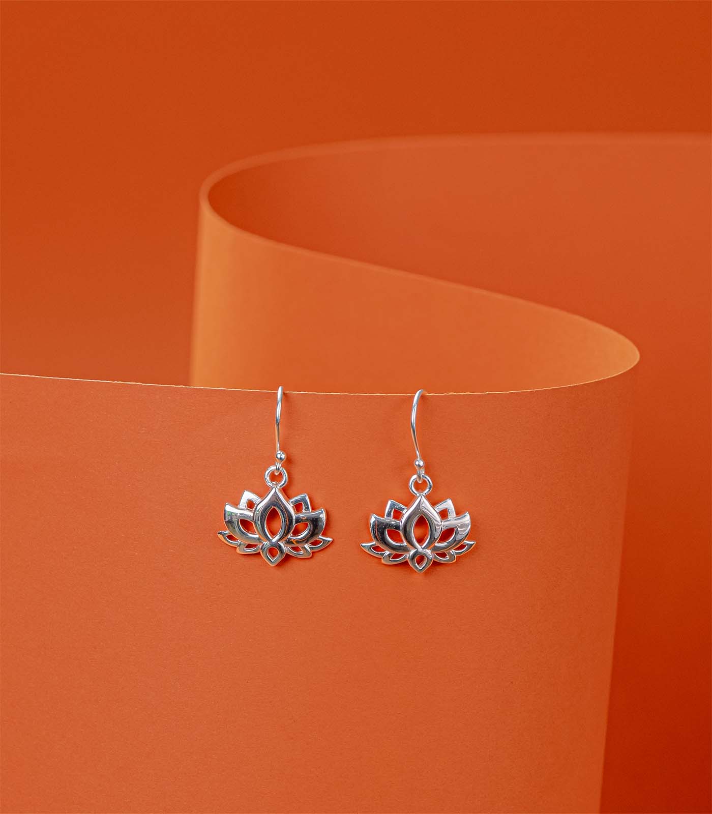 Divine Lotus Earrings (Silver)