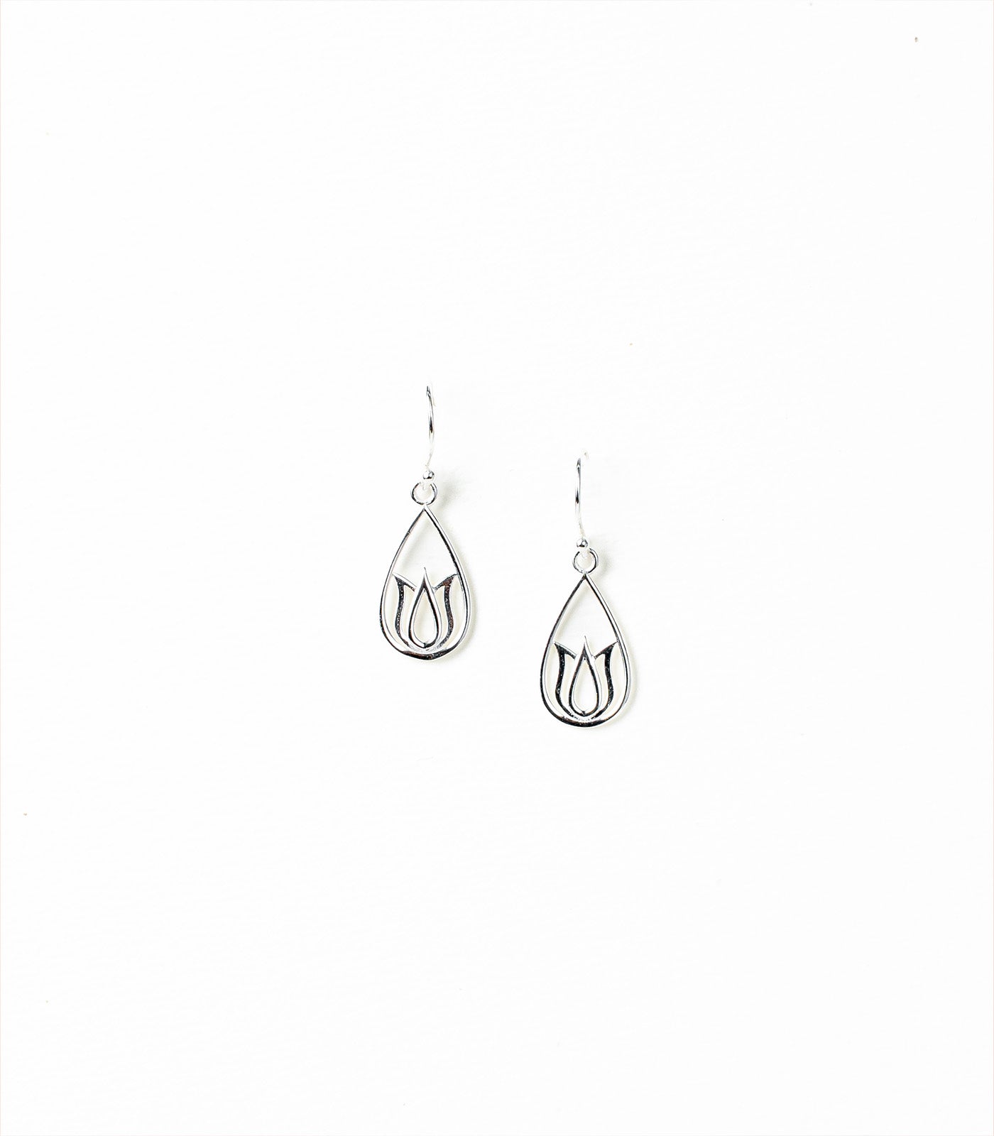 Dangling Rose Earrings (Silver)