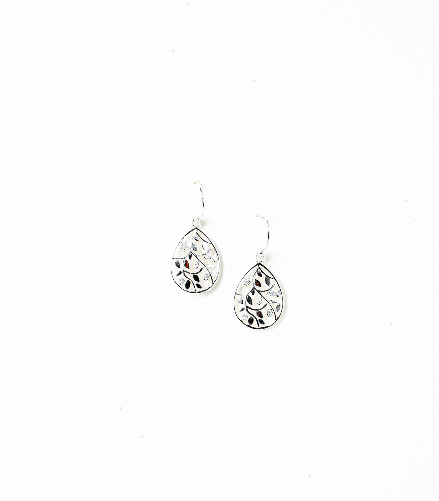Dangling Olive Leaves Earrings (Silver)
