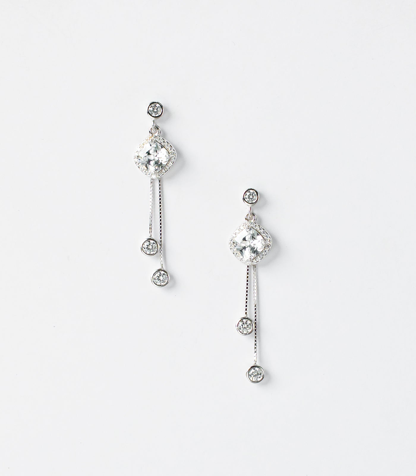 Dangling Stones Earrings (Silver)