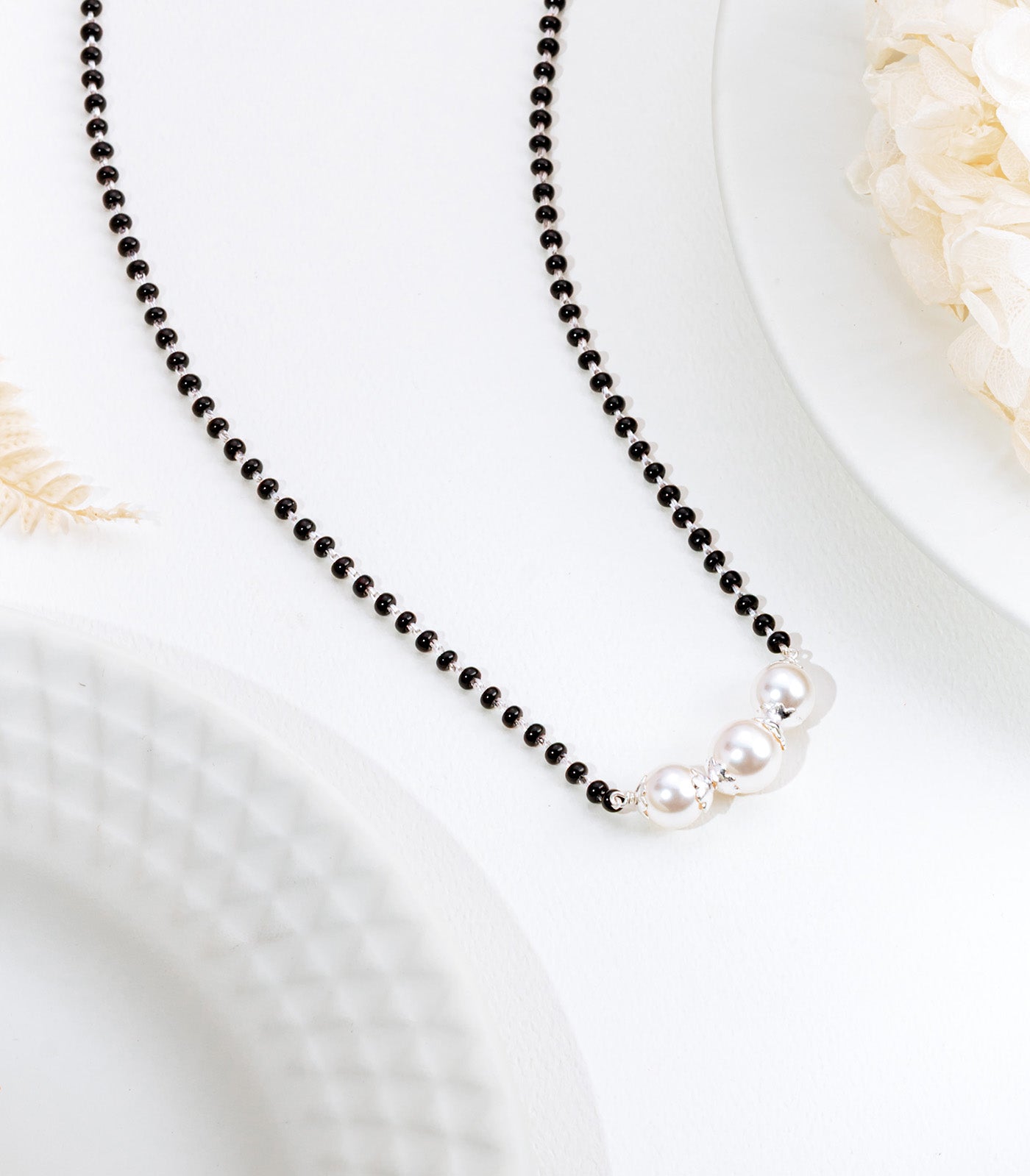 Silver Triple-Pearl Mangalsutra