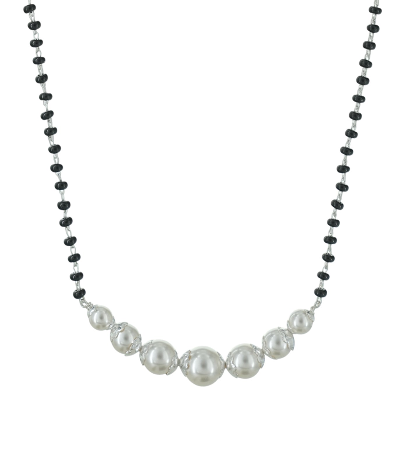 Pearl Stream Silver Mangalsutra