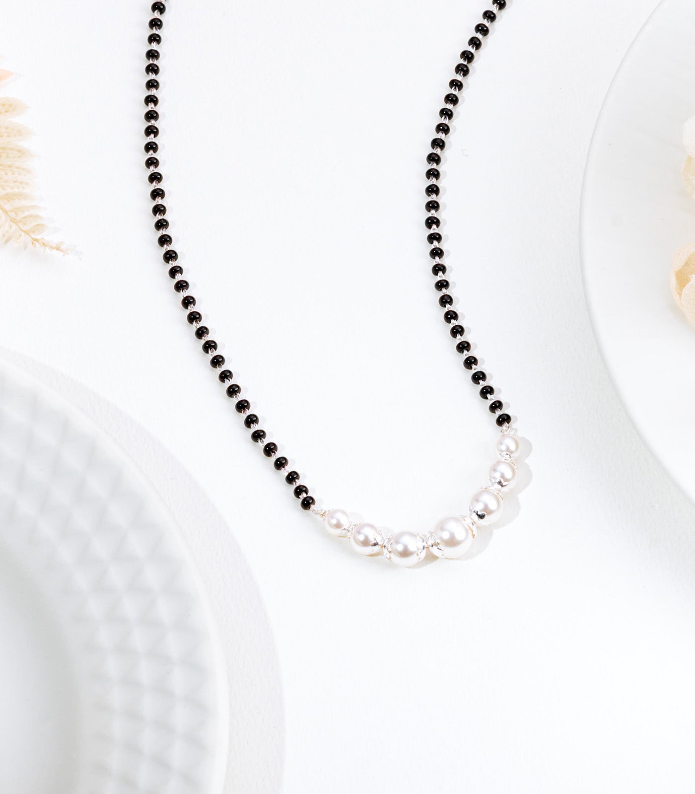 Pearl Stream Silver Mangalsutra