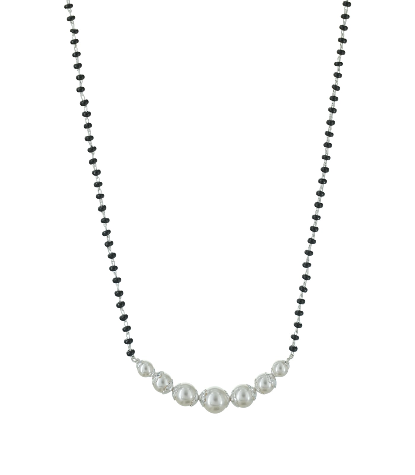 Pearl Stream Silver Mangalsutra