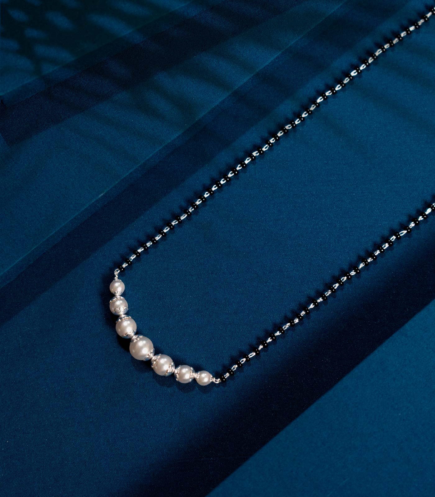 Pearl Stream Silver Mangalsutra