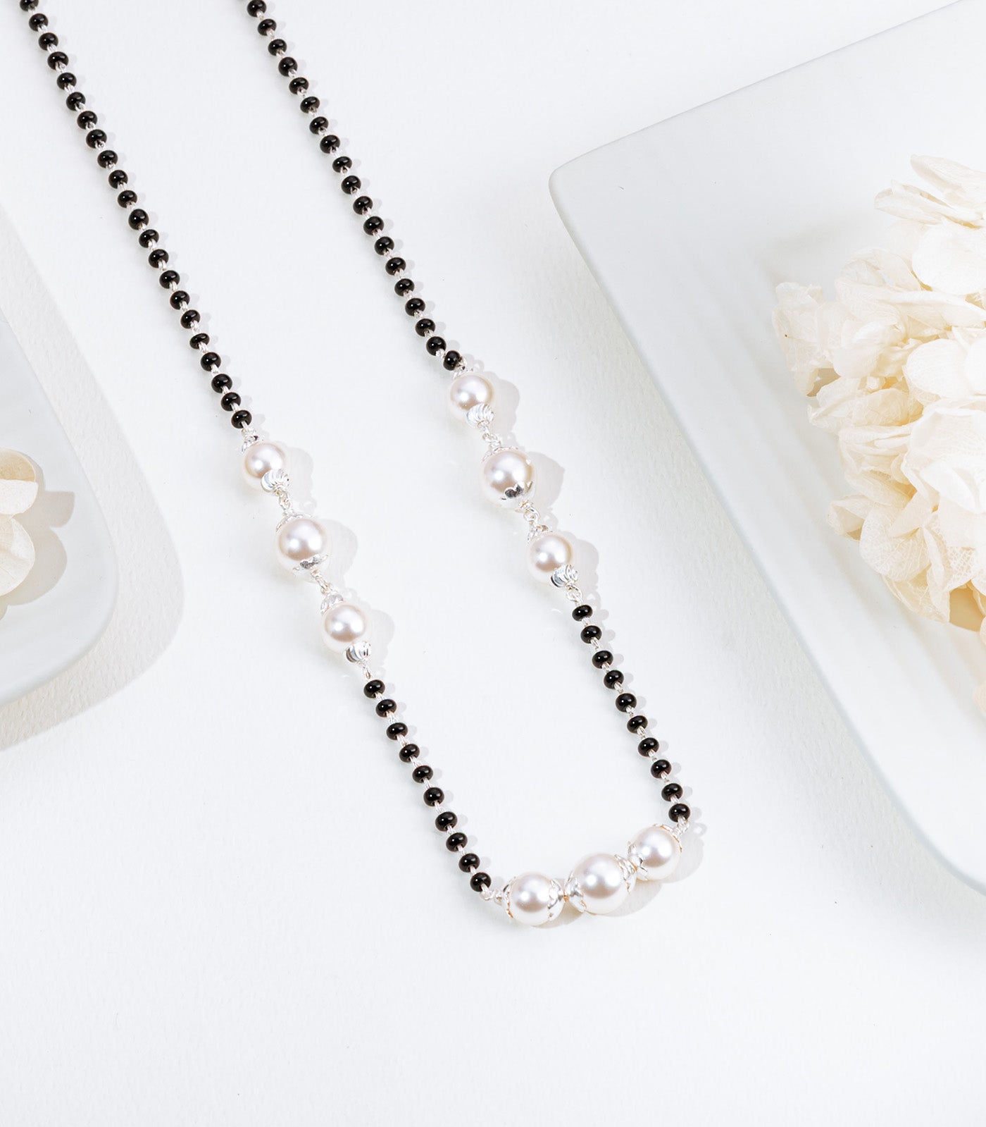 Silver Triple Pearl Series Mangalsutra