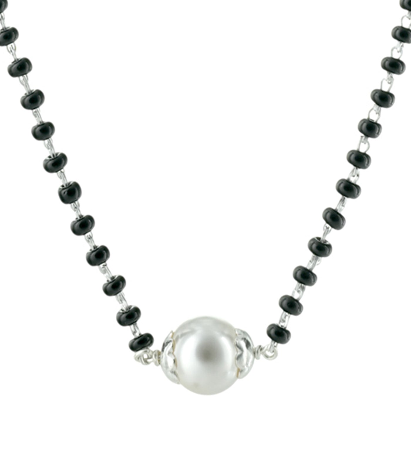 Single Pearl Silver Mangalsutra