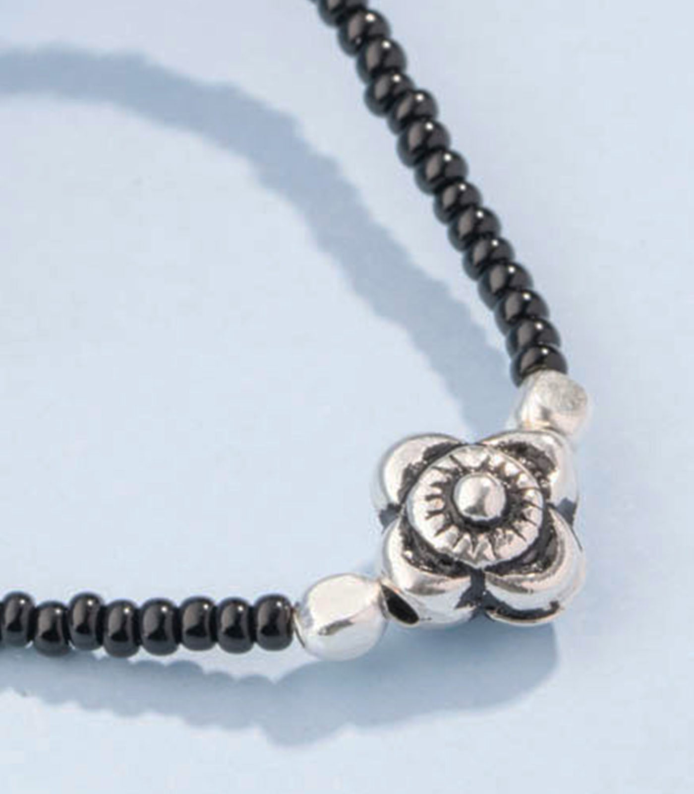 Silver Floral Antique Mangalsutra