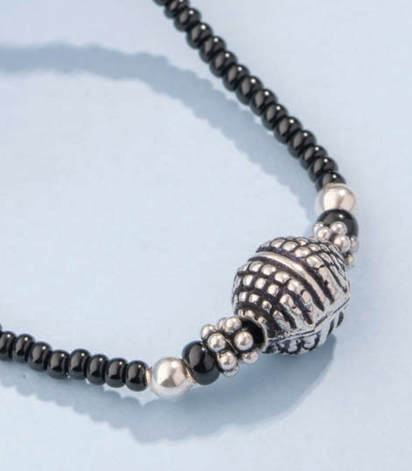 Silver Crafted Orb Antique Mangalsutra