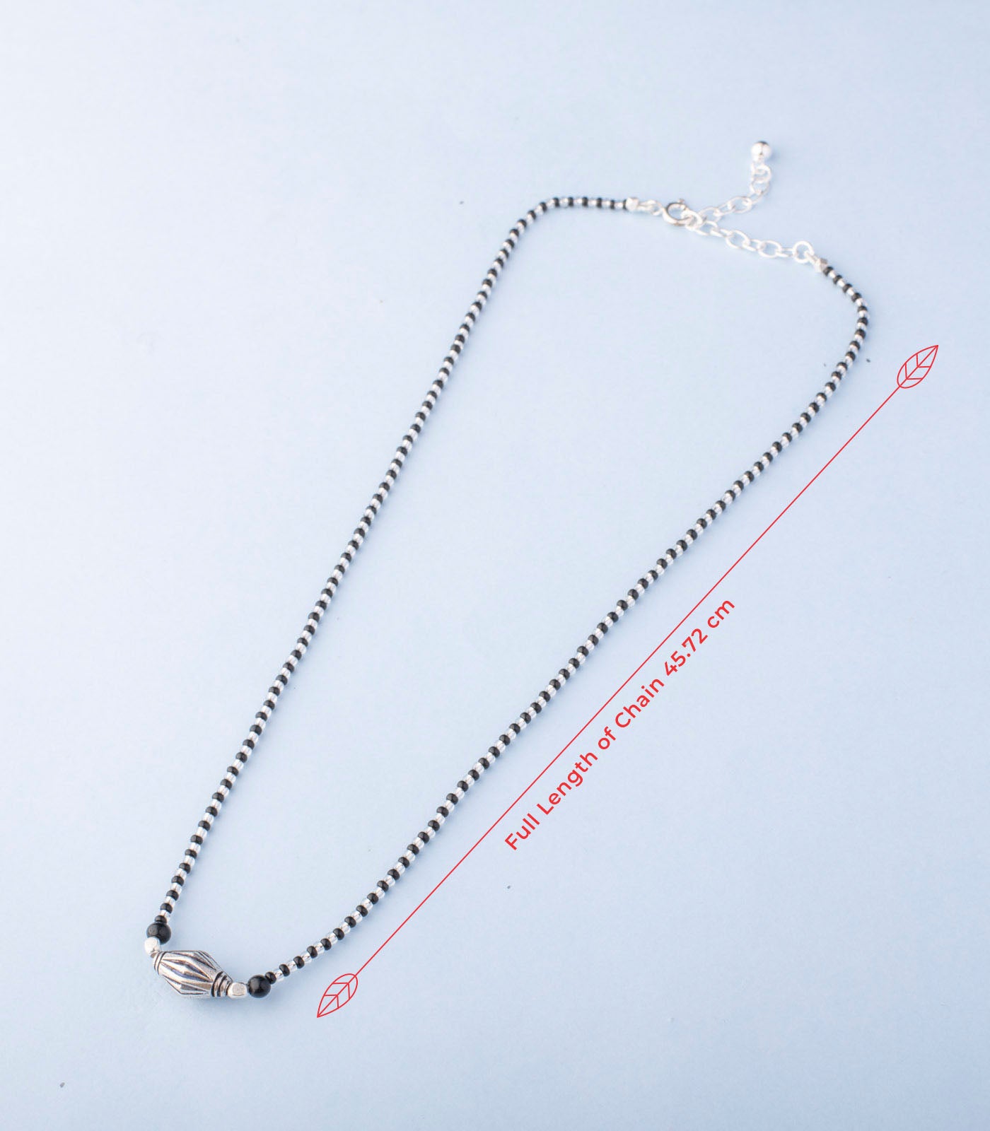 Black Beads Designer Antique Mangalsutra (Silver)