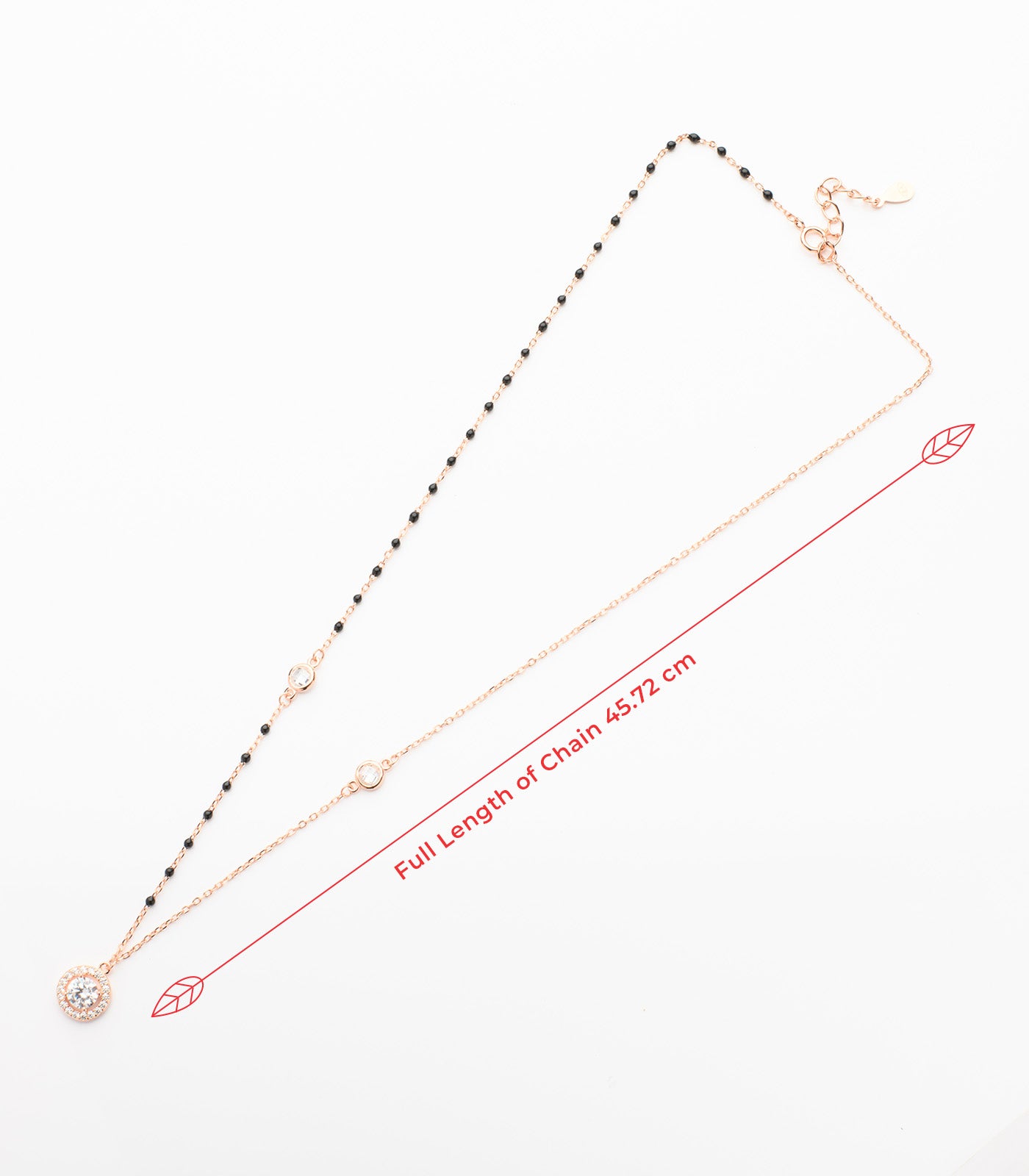 Round Rose Gold Polish Mangalsutra (Silver)