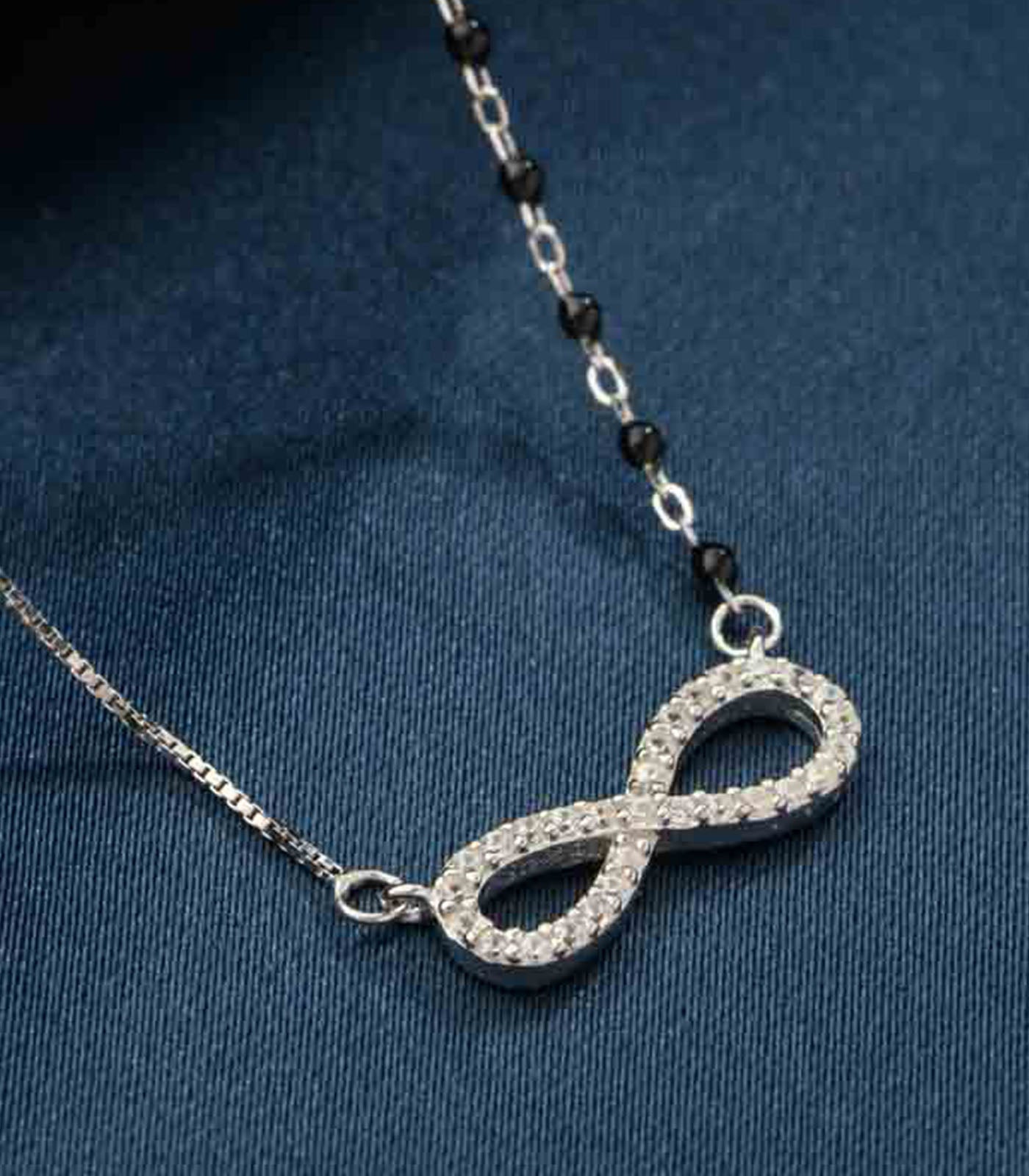 Infinity Pendant Mangalsutra (Silver)