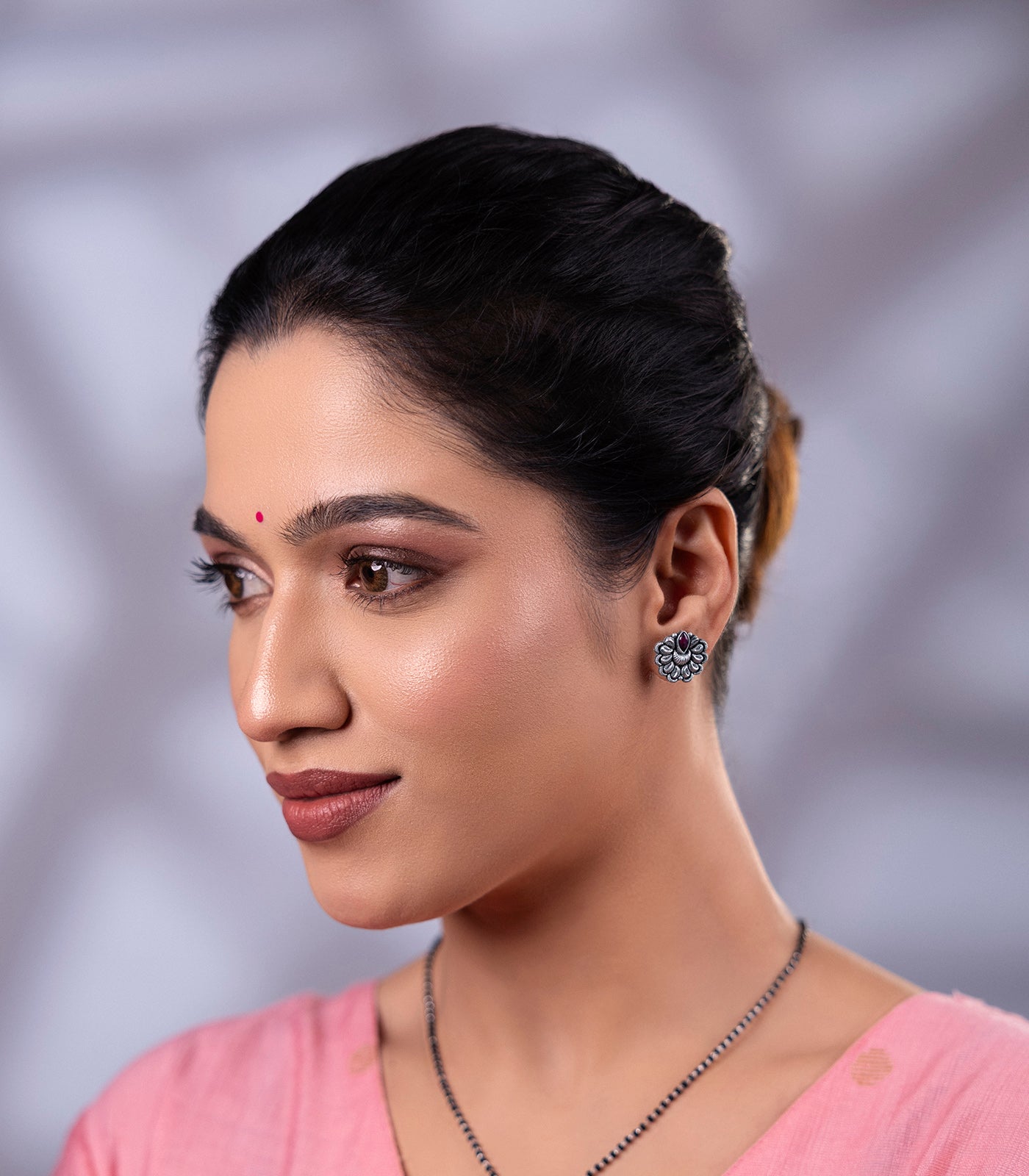 Voilet Stones Mangalsutra Set (Silver)
