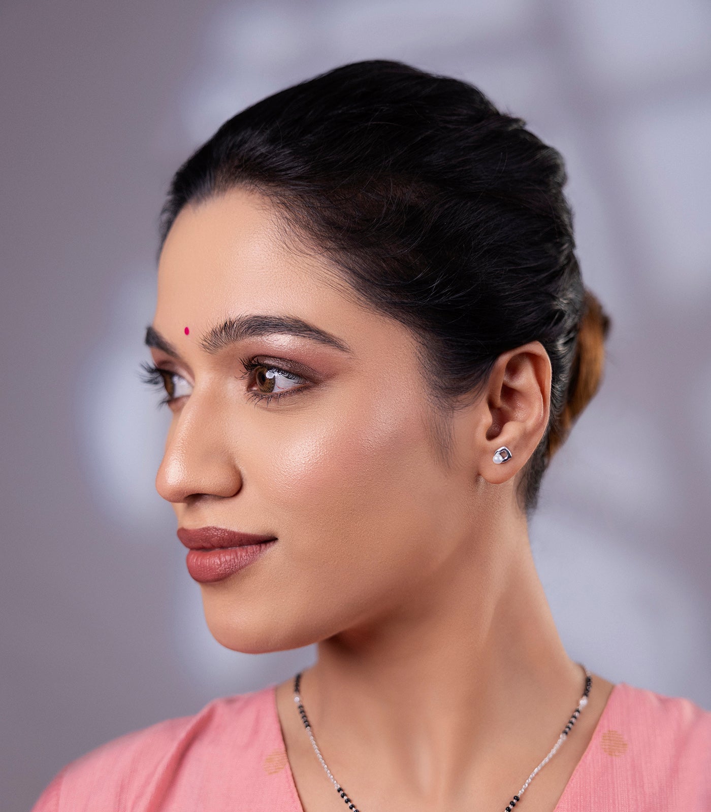 Pearl Shine Mangalsutra Set (Silver)