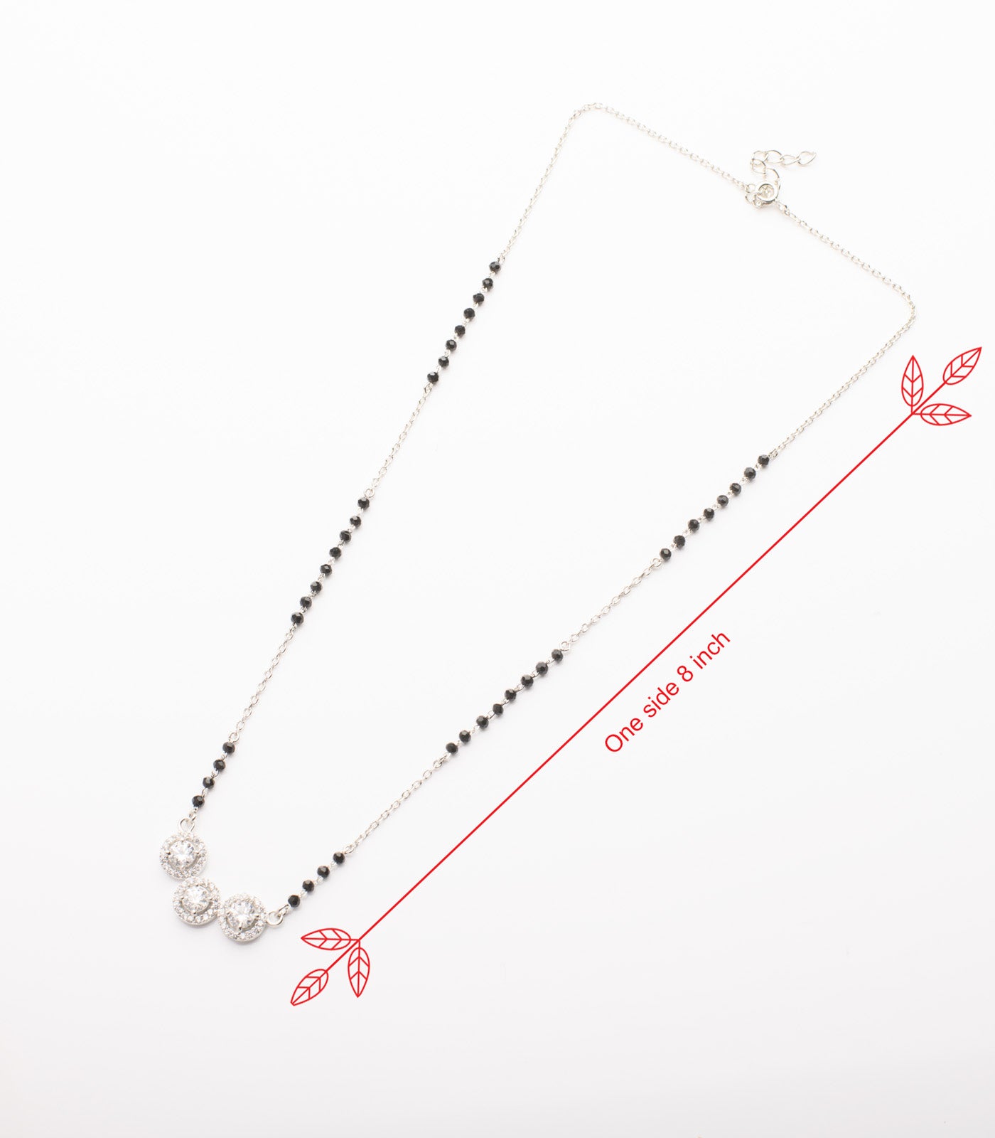Classic Three Stone Mangalsutra (Silver)