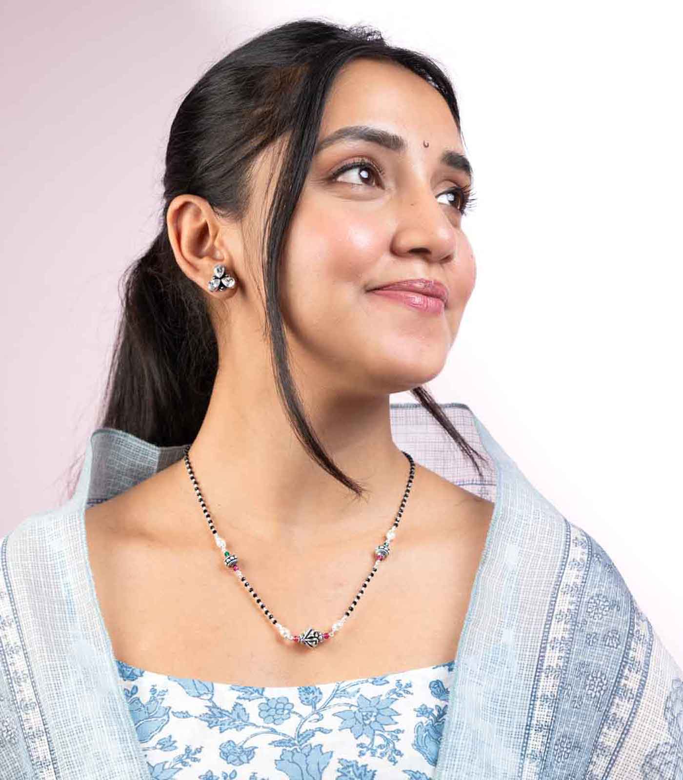 Swirling Orb Mangalsutra (Silver)