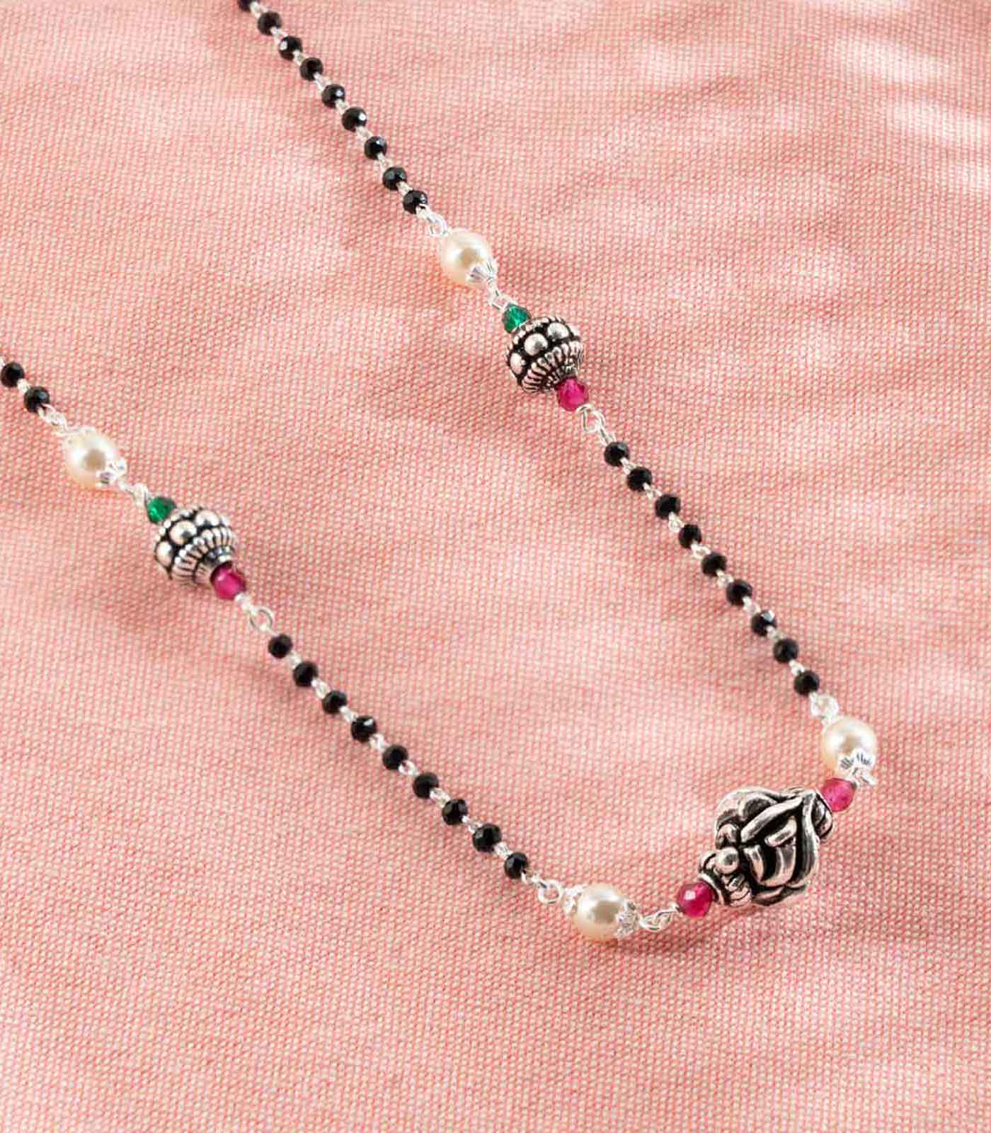 Swirling Orb Mangalsutra (Silver)