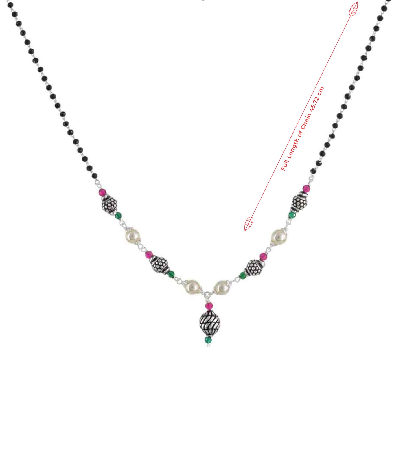 Penta Orb Pearl Mangalsutra (Silver)