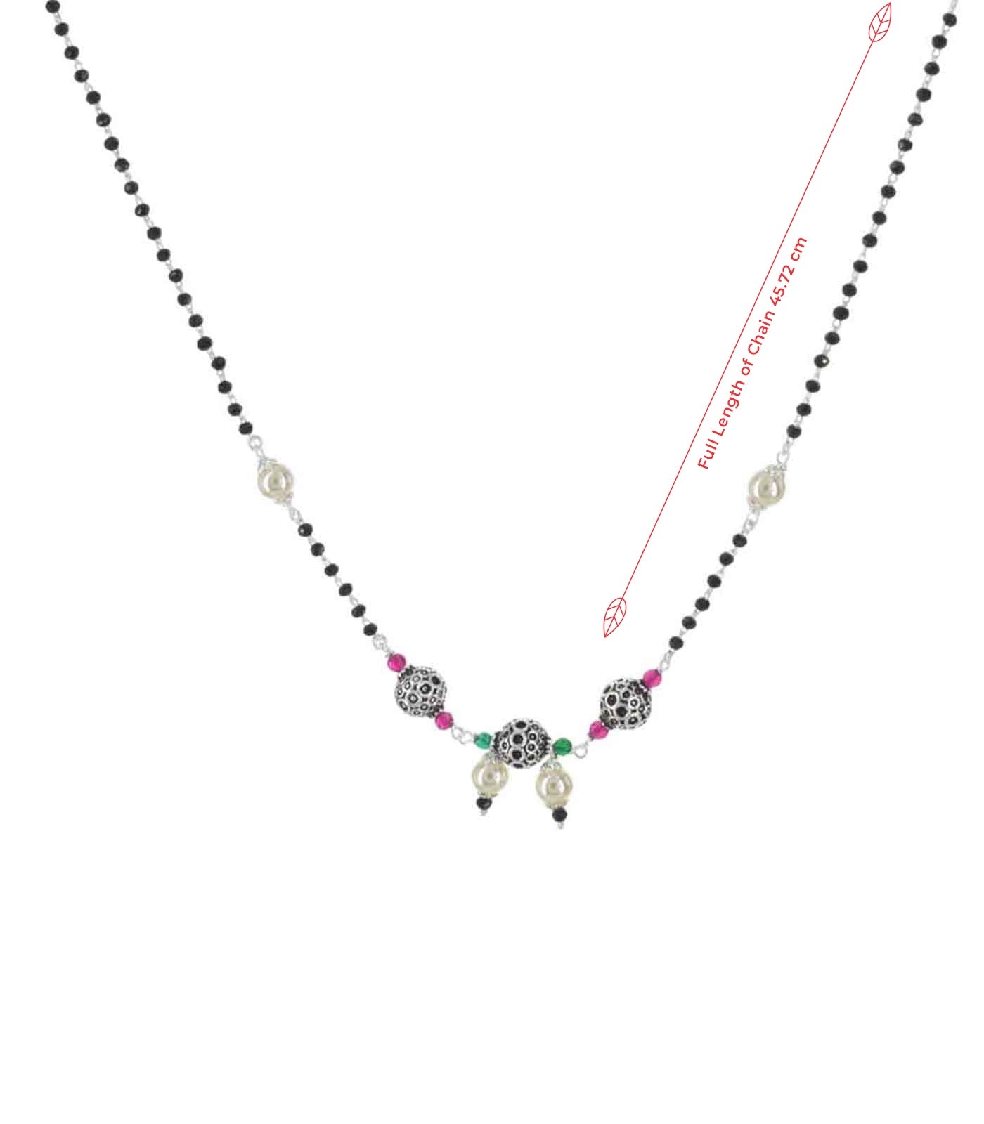 Triple Orb Pearl Mangalsutra (Silver)