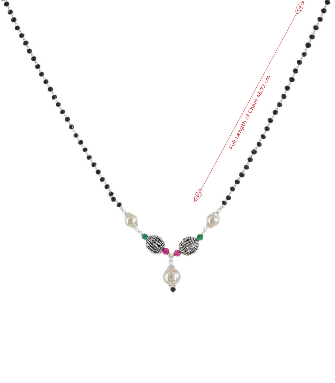 Dual Orb Pearl Mangalsutra (Silver)
