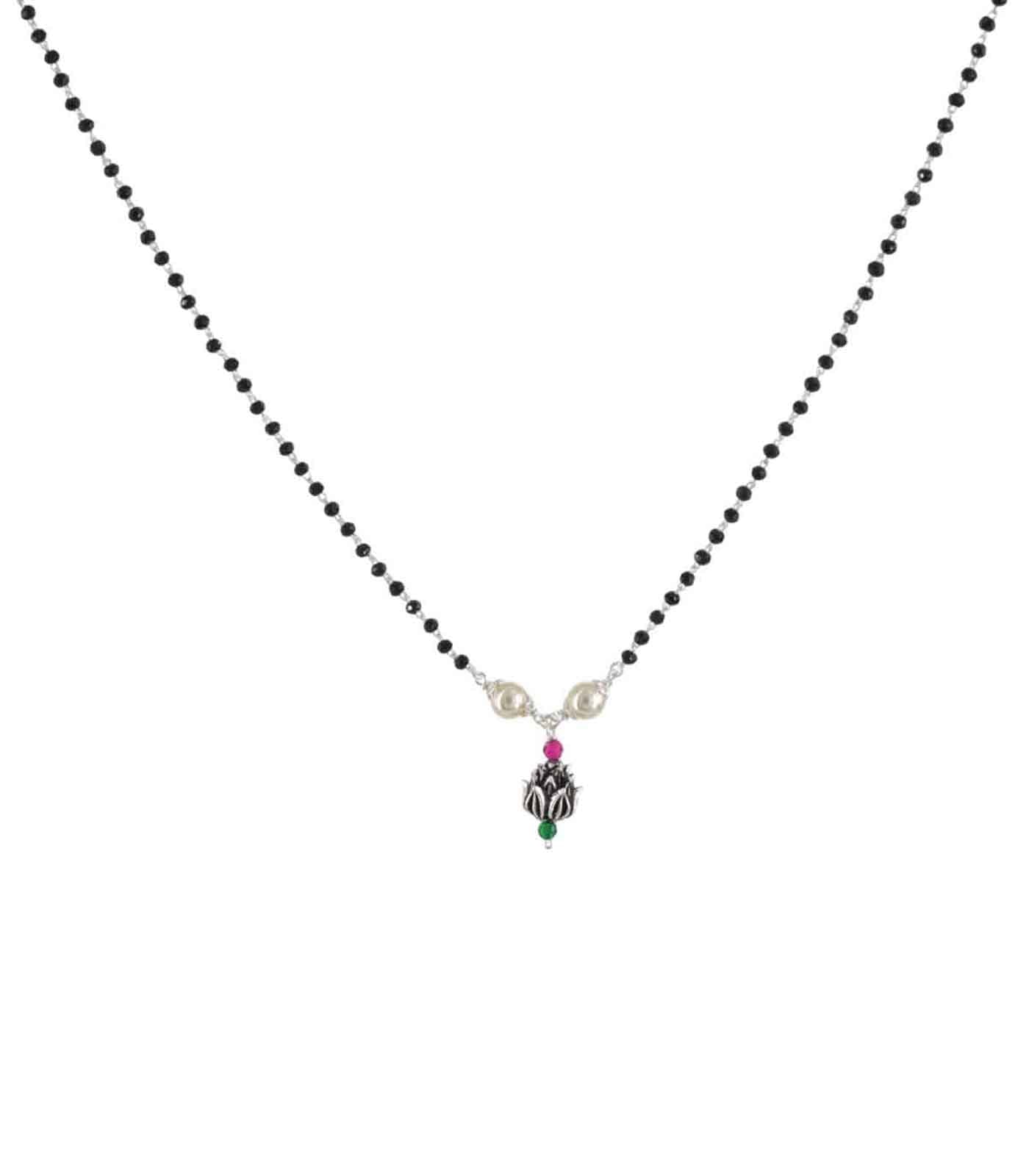Lotus Orb Mangalsutra (Silver)