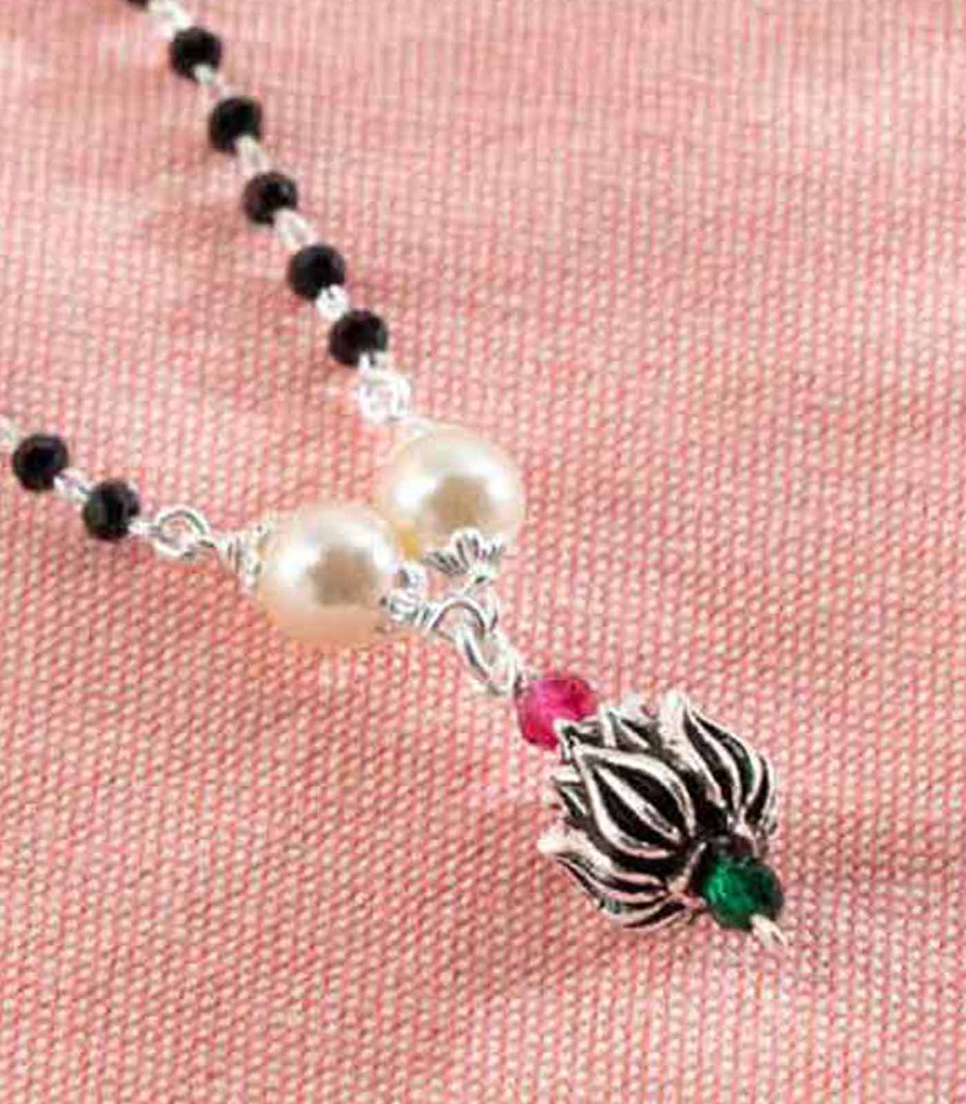 Lotus Orb Mangalsutra (Silver)