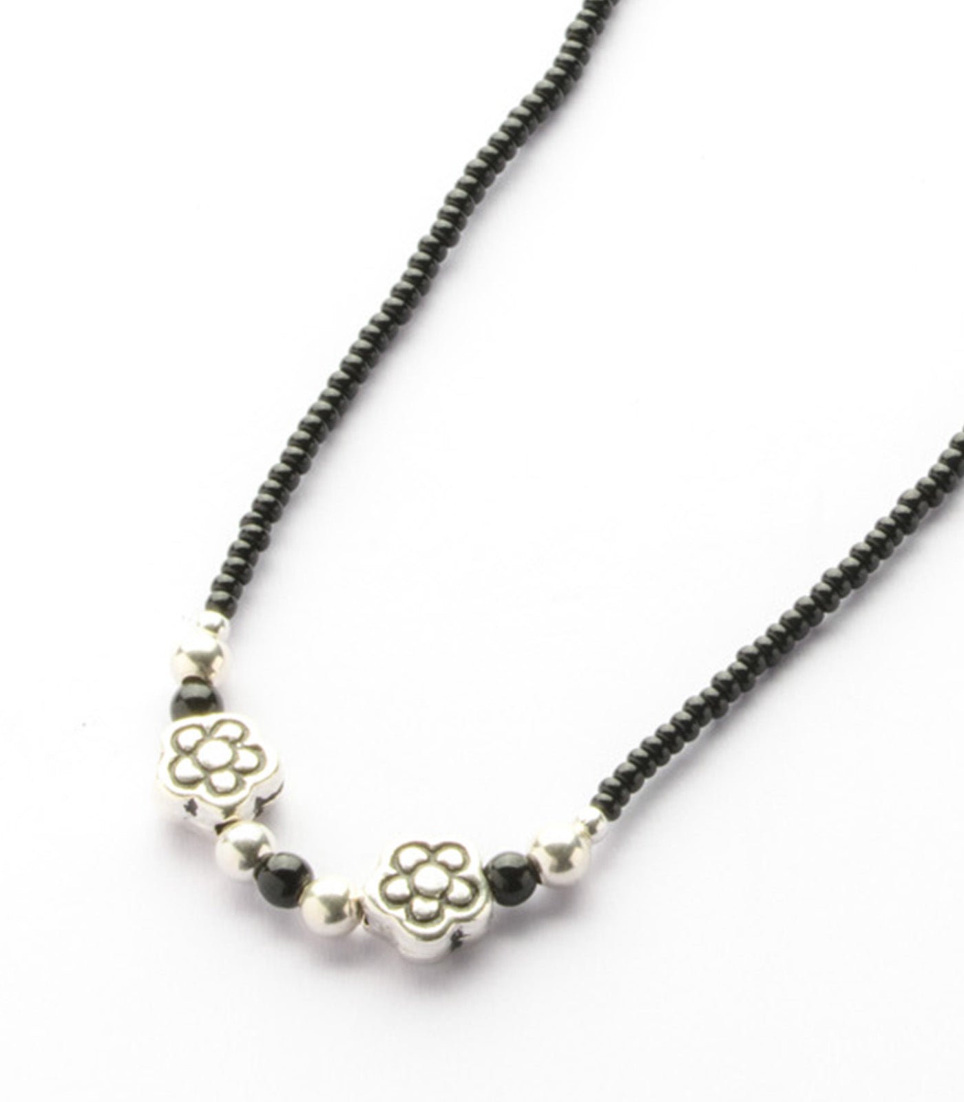 Silver Dual Floral Antique Mangalsutra