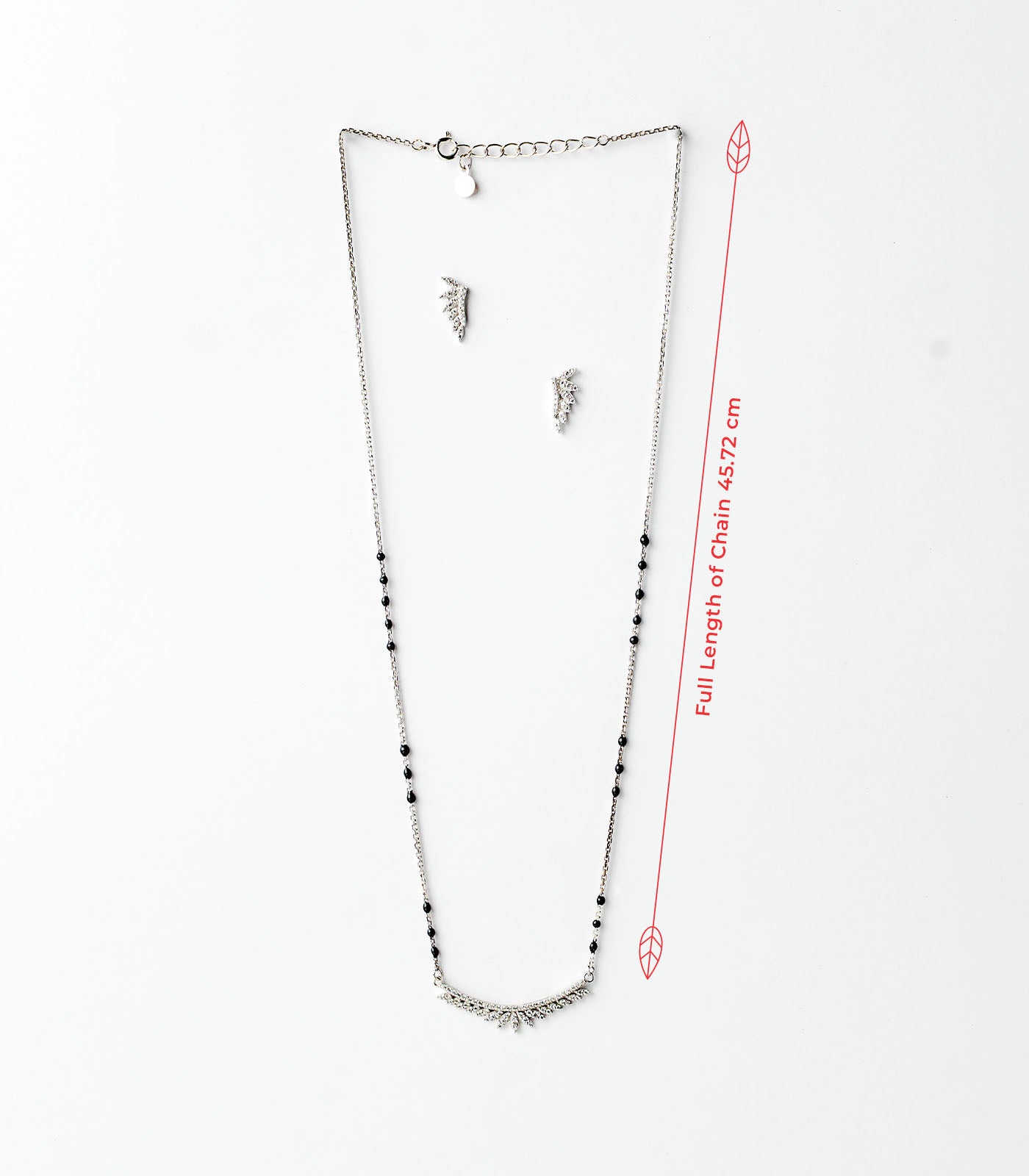 Stone Curve Mangalsutra Set (Silver)