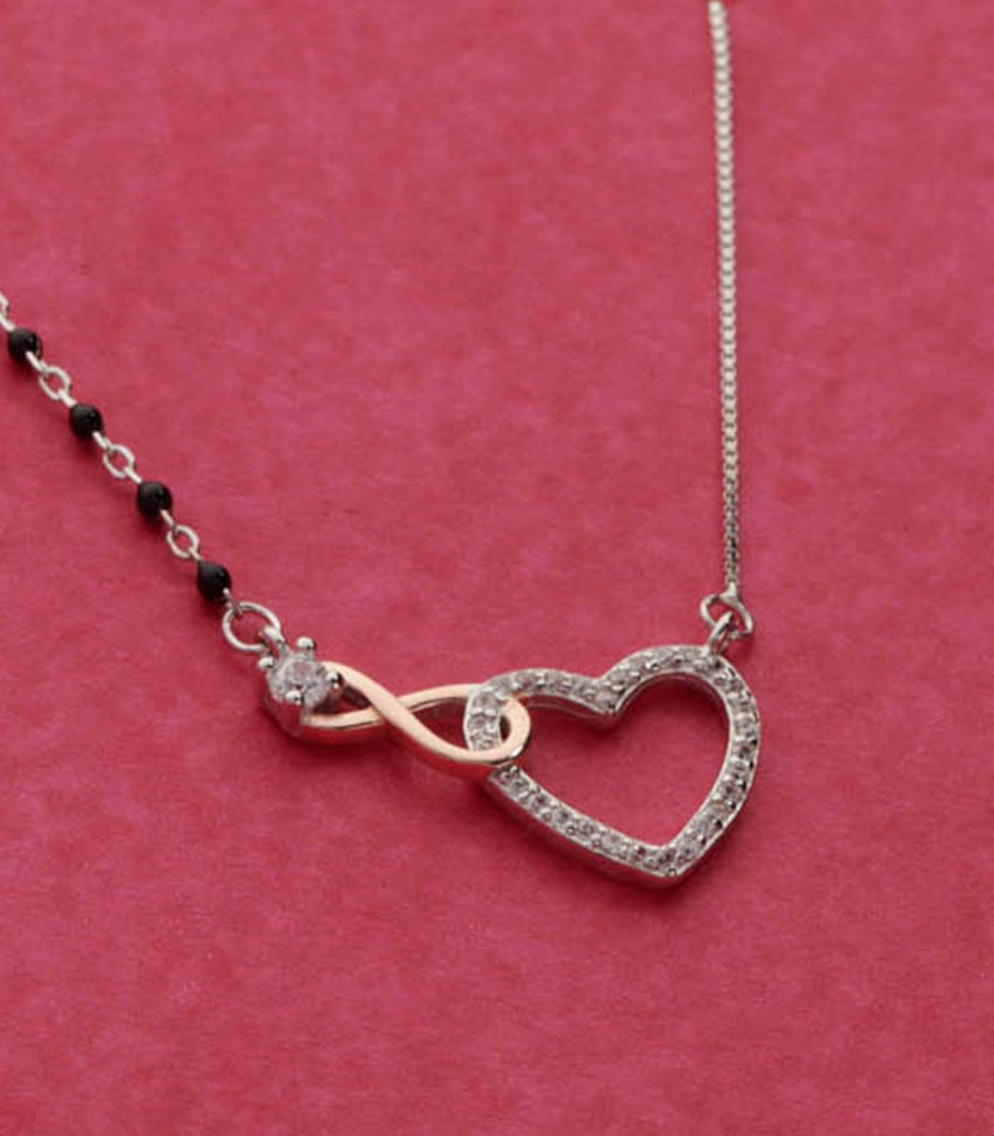 Infinity Heart Mangalsutra (Silver)
