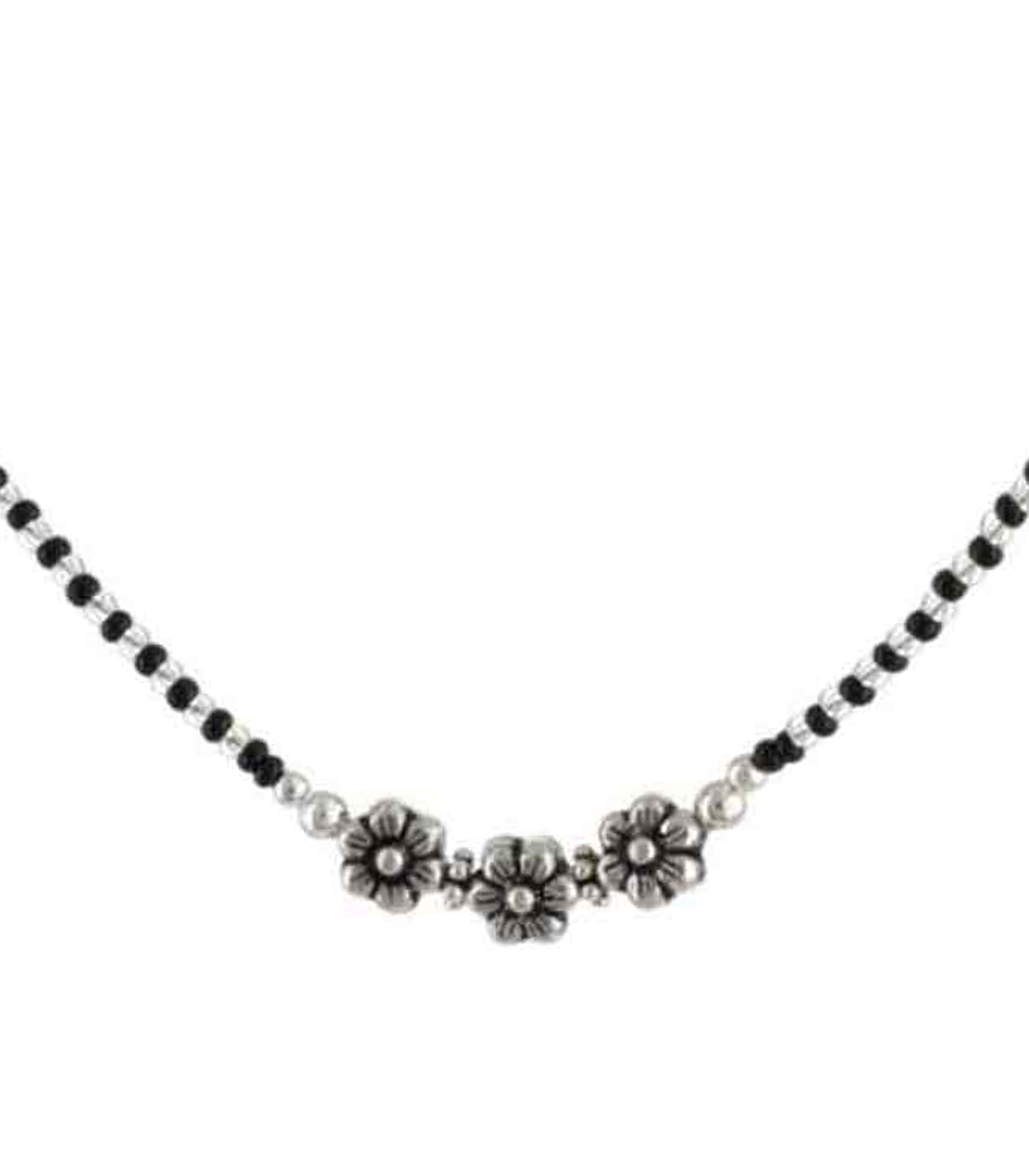 Floral Triplet Mangalsutra (Silver)