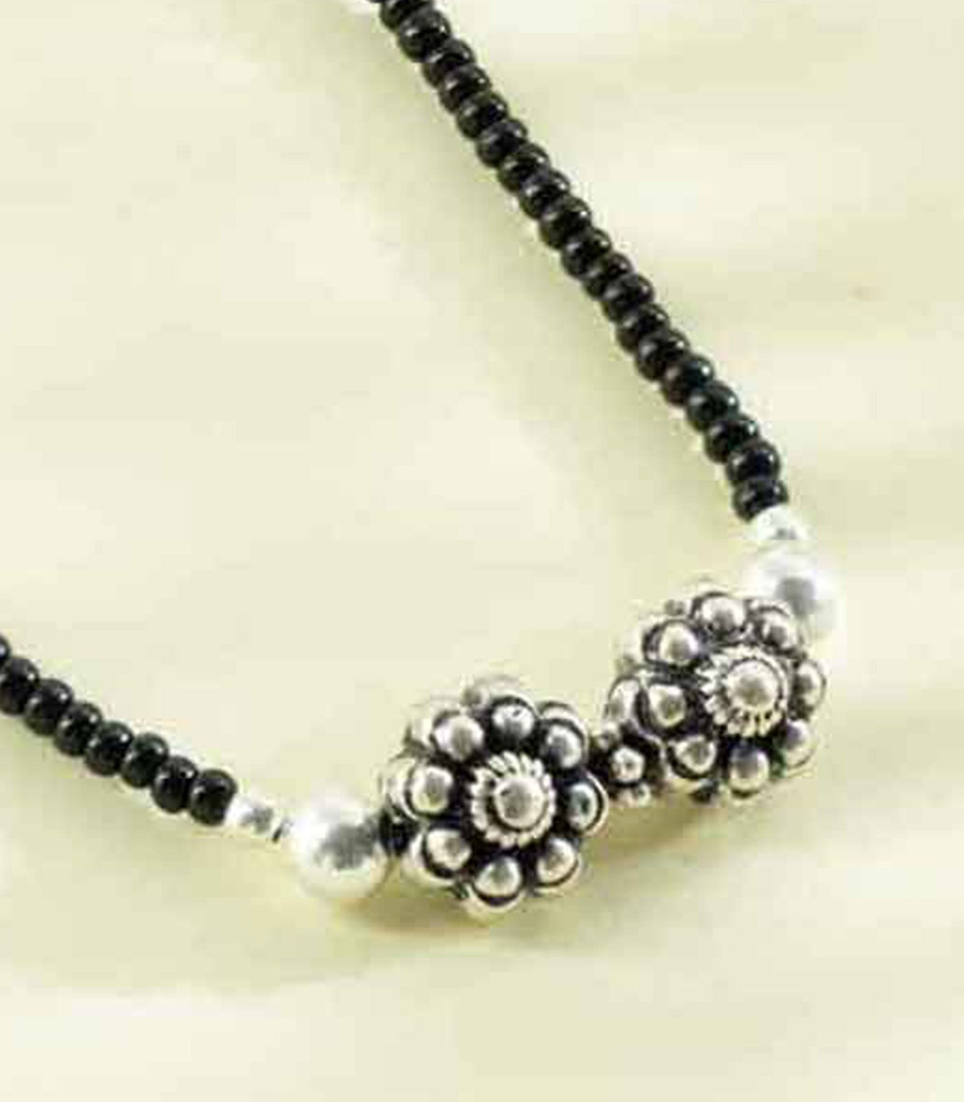 Floral Shape Mangalsutra (Silver)