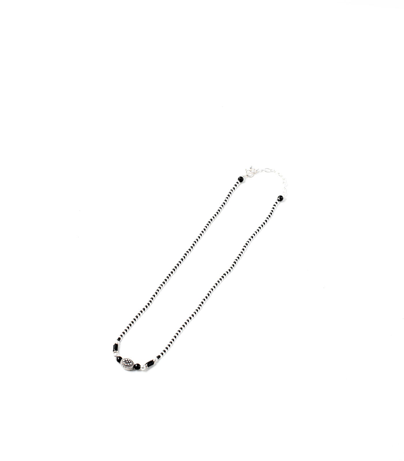 Oval Orb Antique Mangalsutra (Silver)
