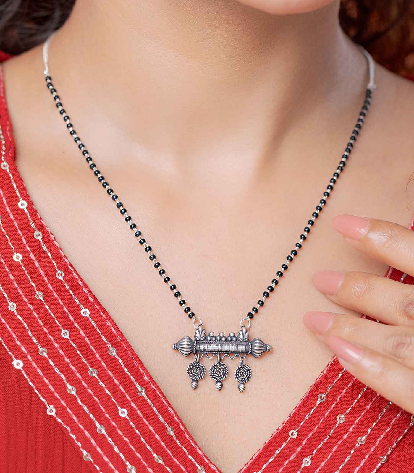 Traditional Designer Antique Mangalsutra (Silver)