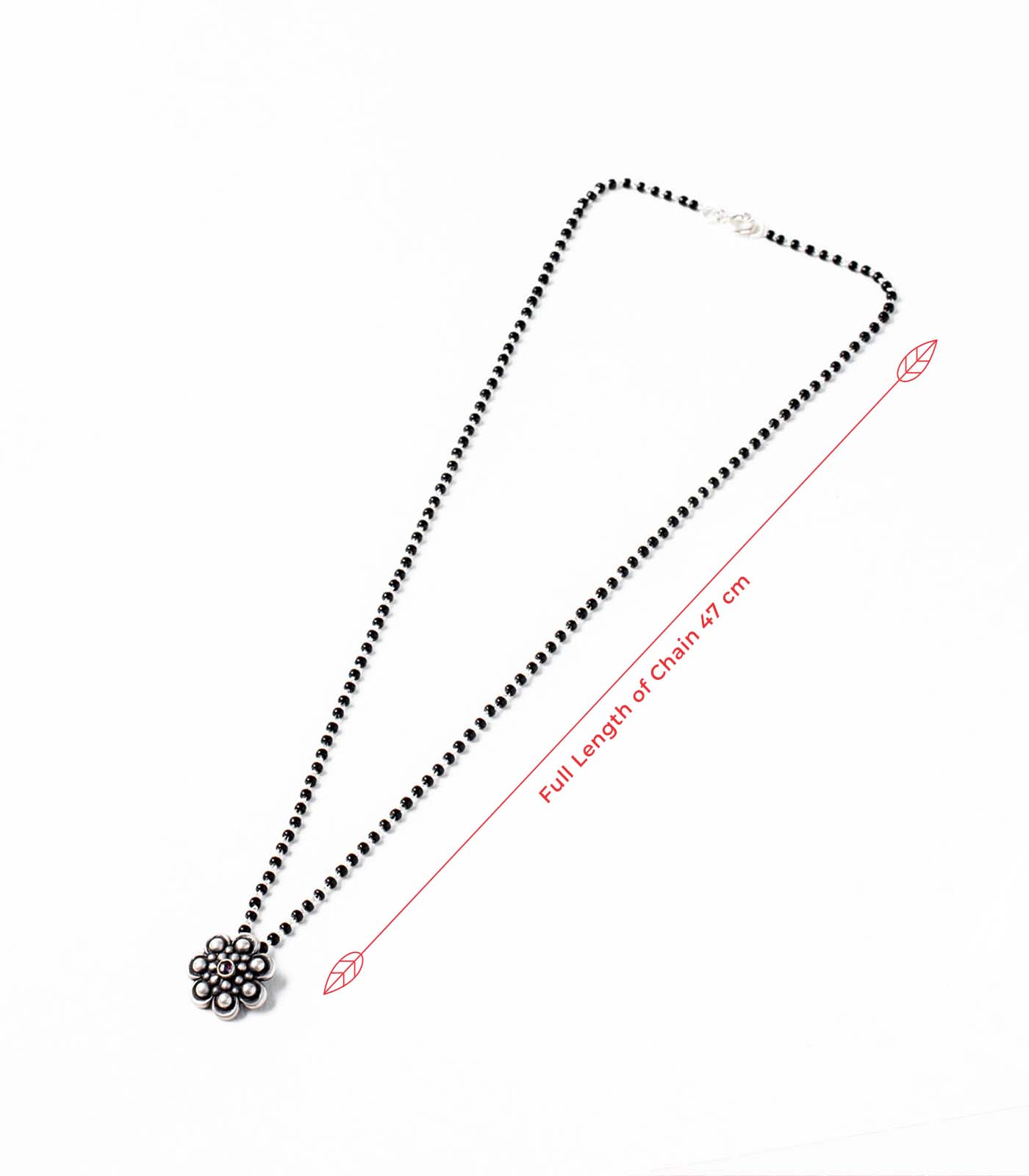 Classic Floral Stone Antique Mangalsutra (Silver)