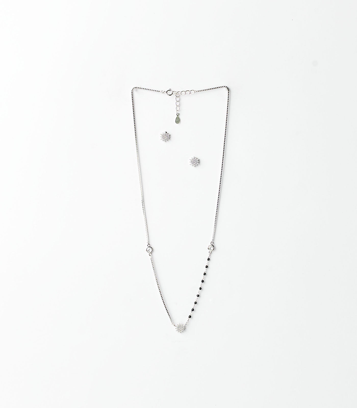 Shining Chakra Mangalsutra Set (Silver)
