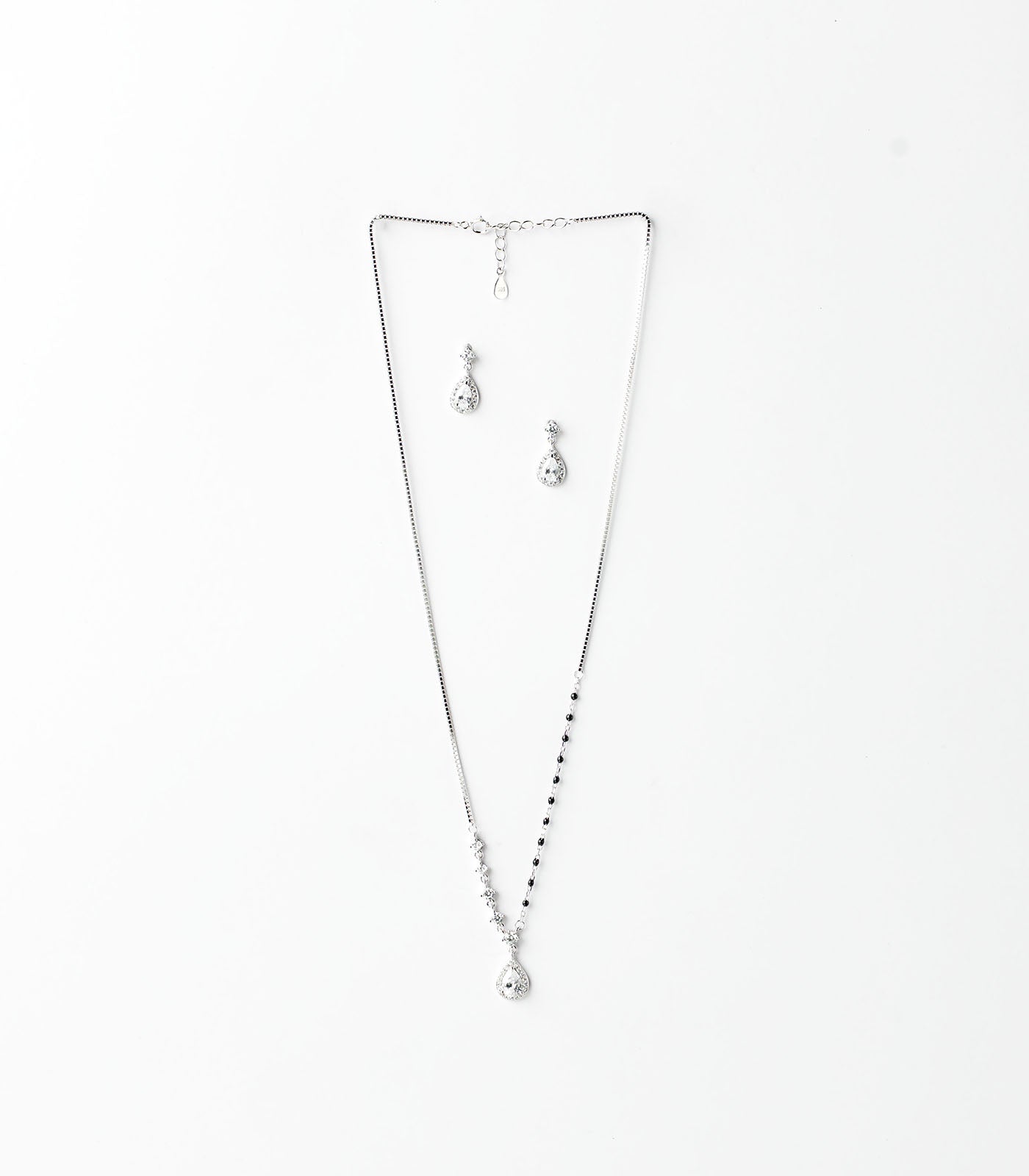 Shining Drop Mangalsutra Set (Silver)