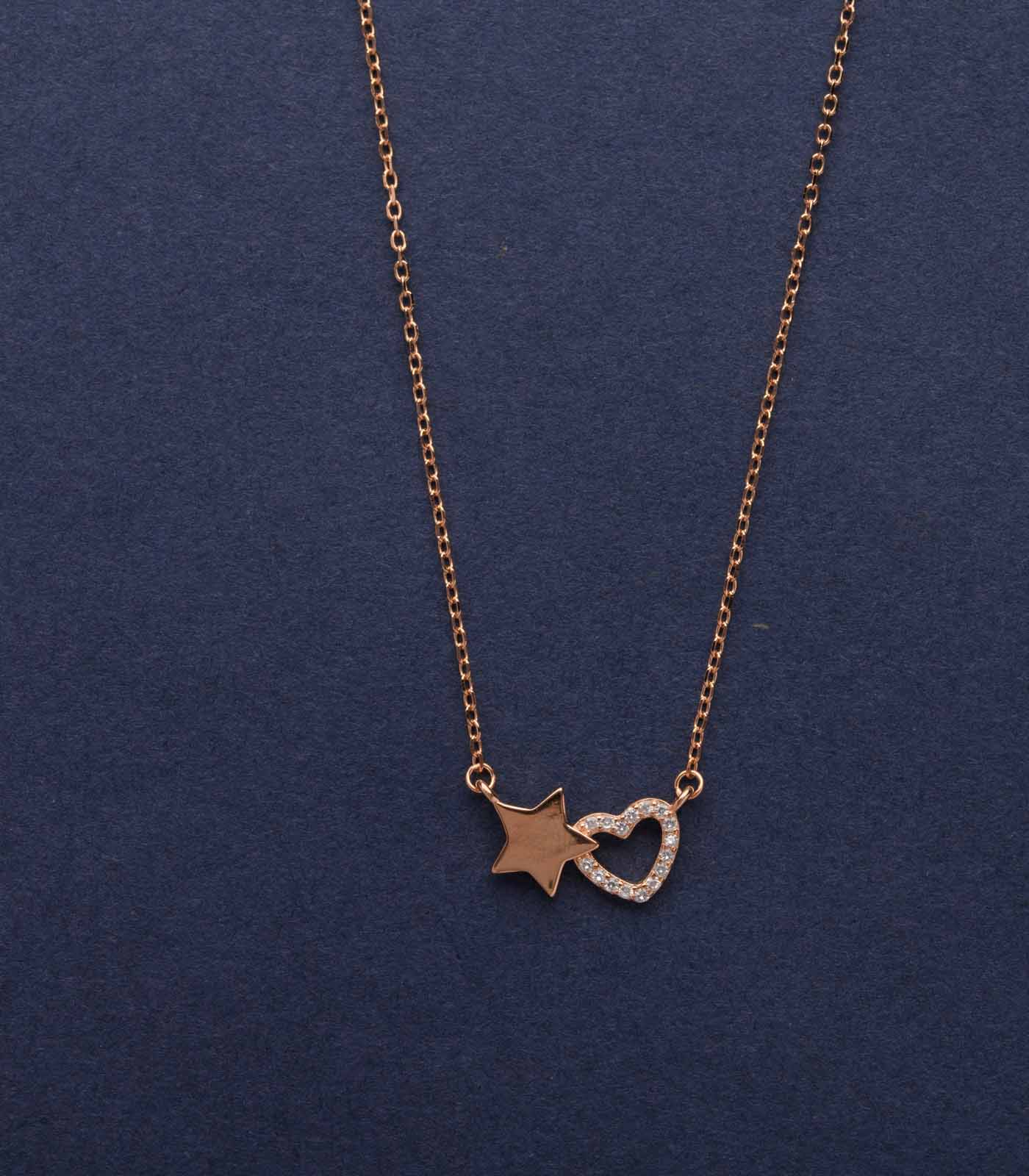 Starry Heart Necklace (Silver)