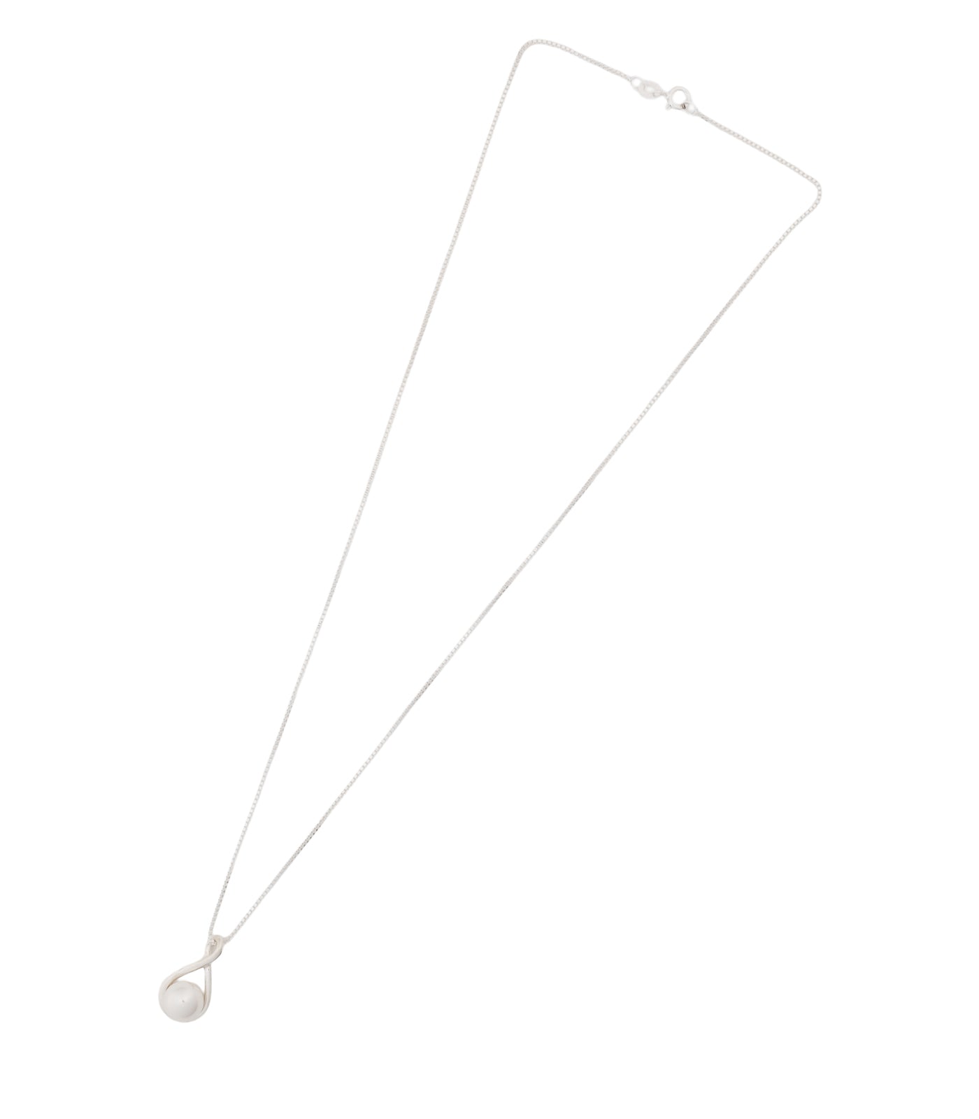 Infinity Pearl Necklace (Silver)