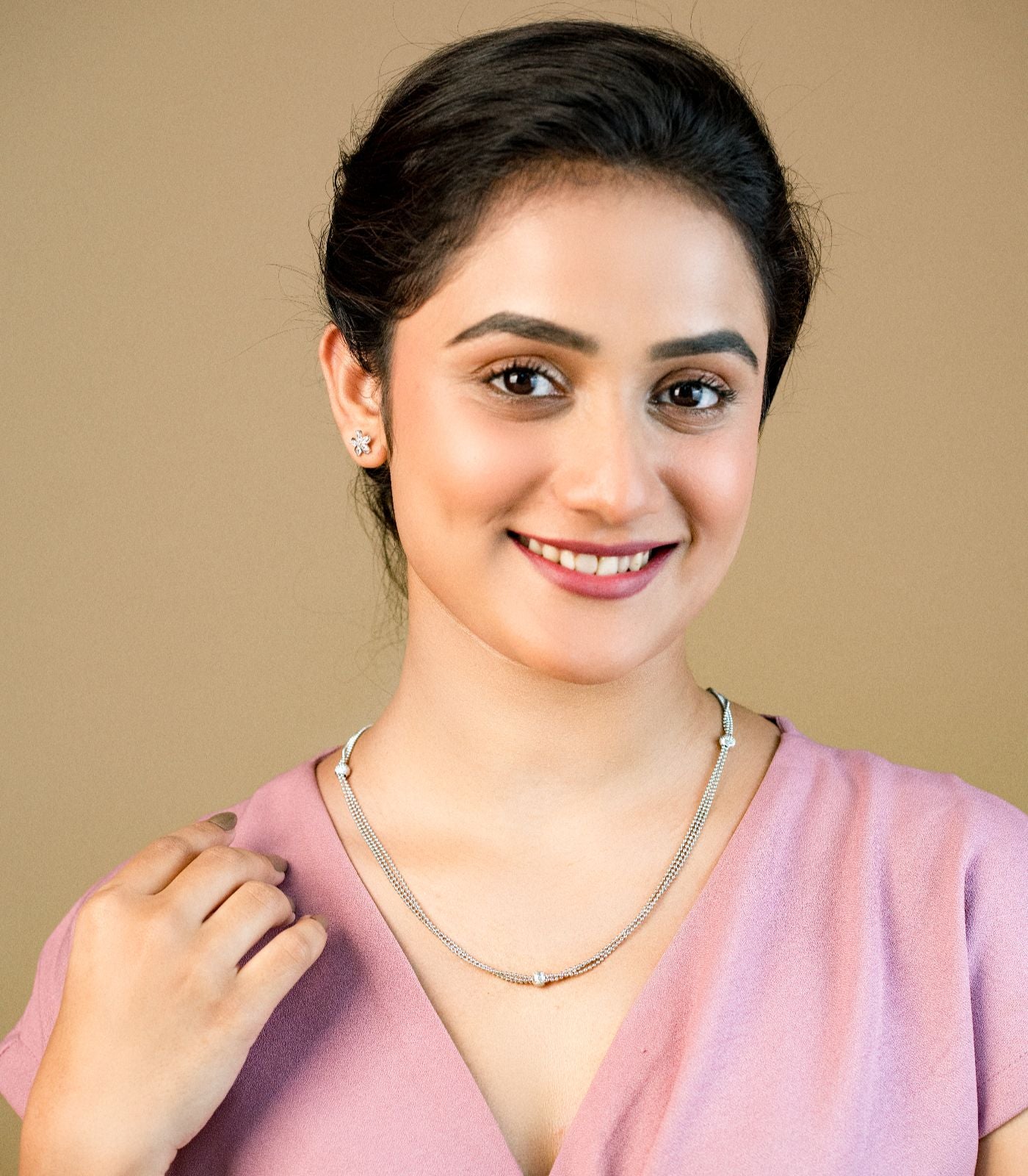 Chained Orbs Necklace (Silver)