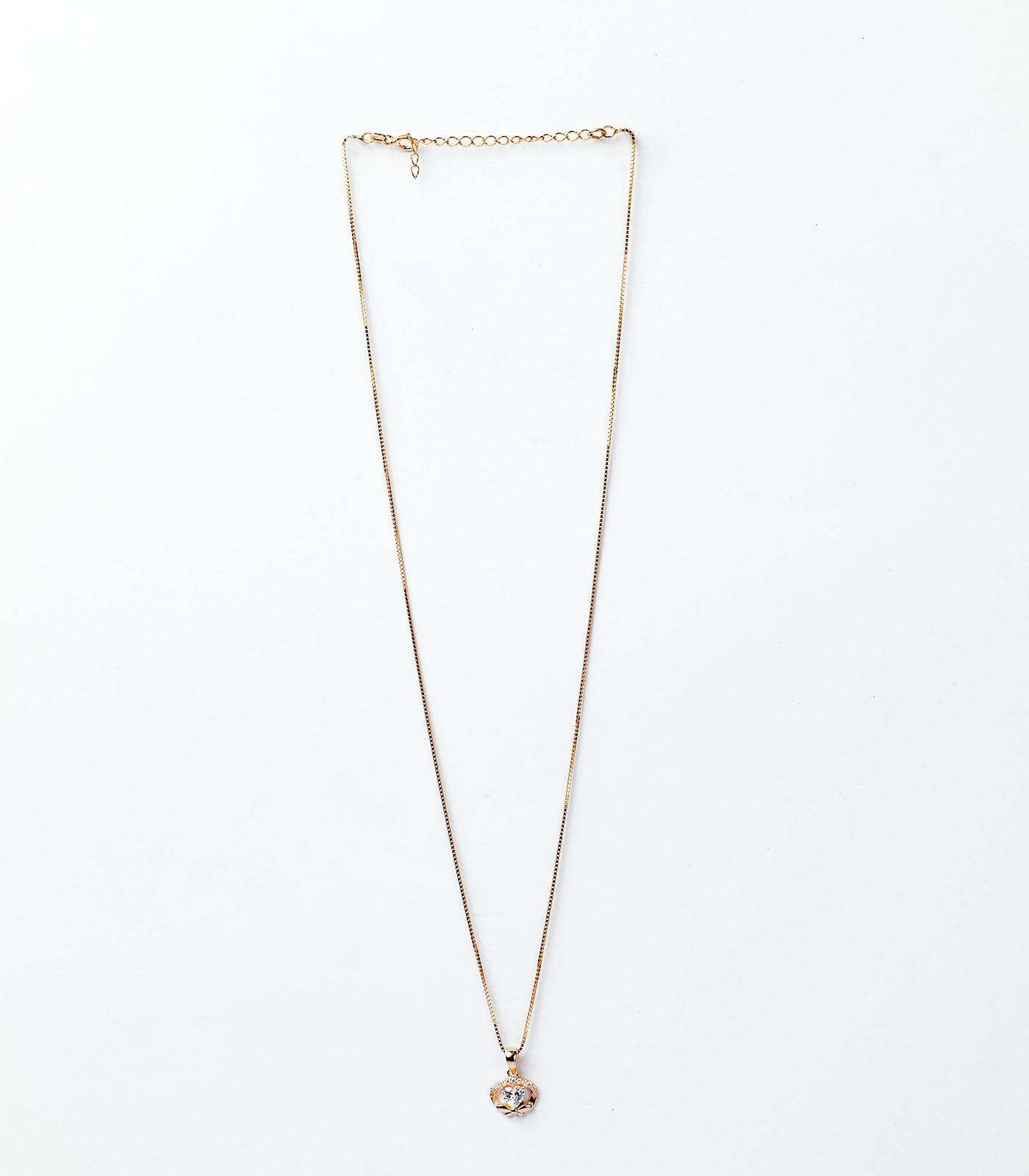 Rose Gold Crystal Core Necklace (Silver)