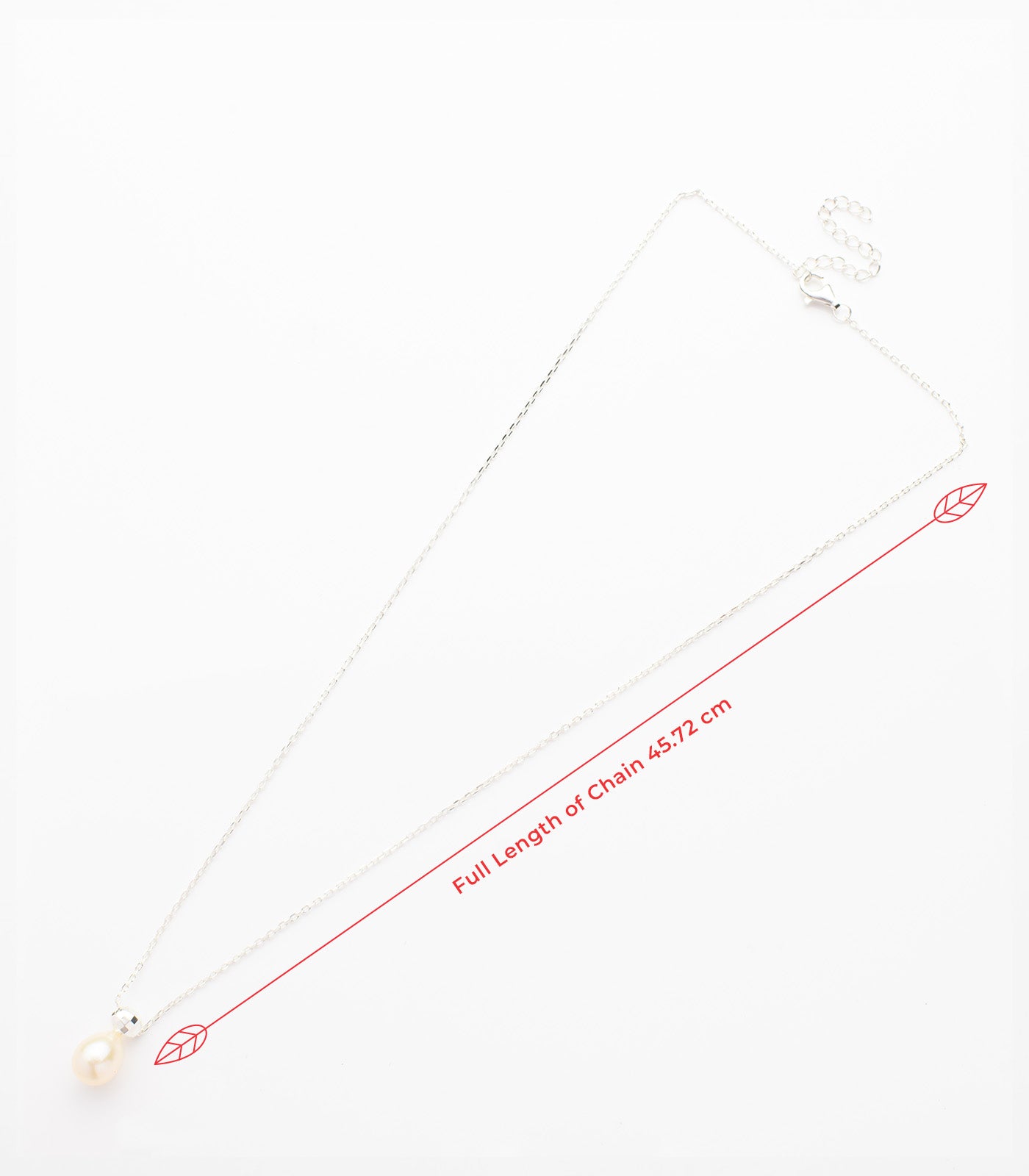 Pearl Drop Necklace (Silver)