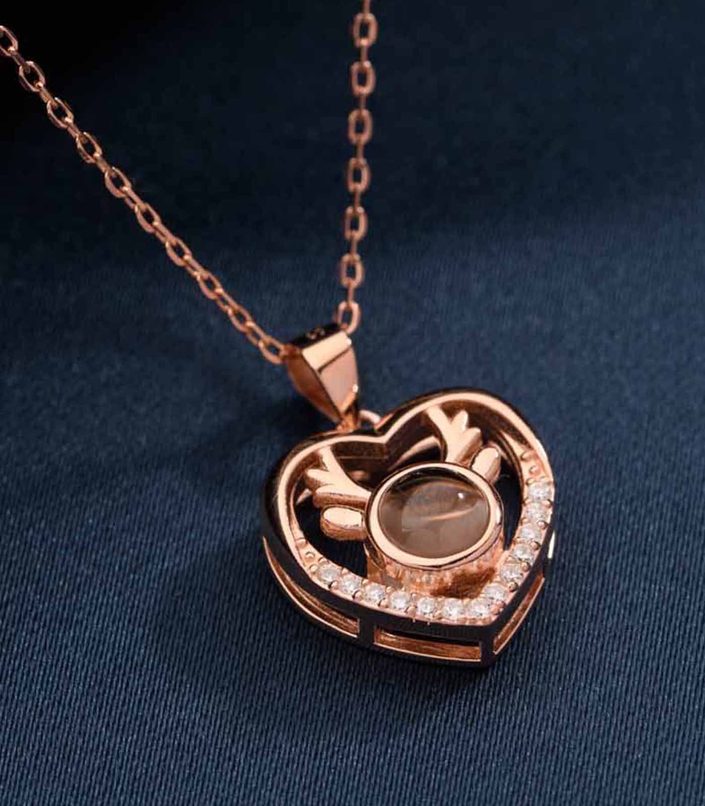 Deer Heart Necklace (Silver)