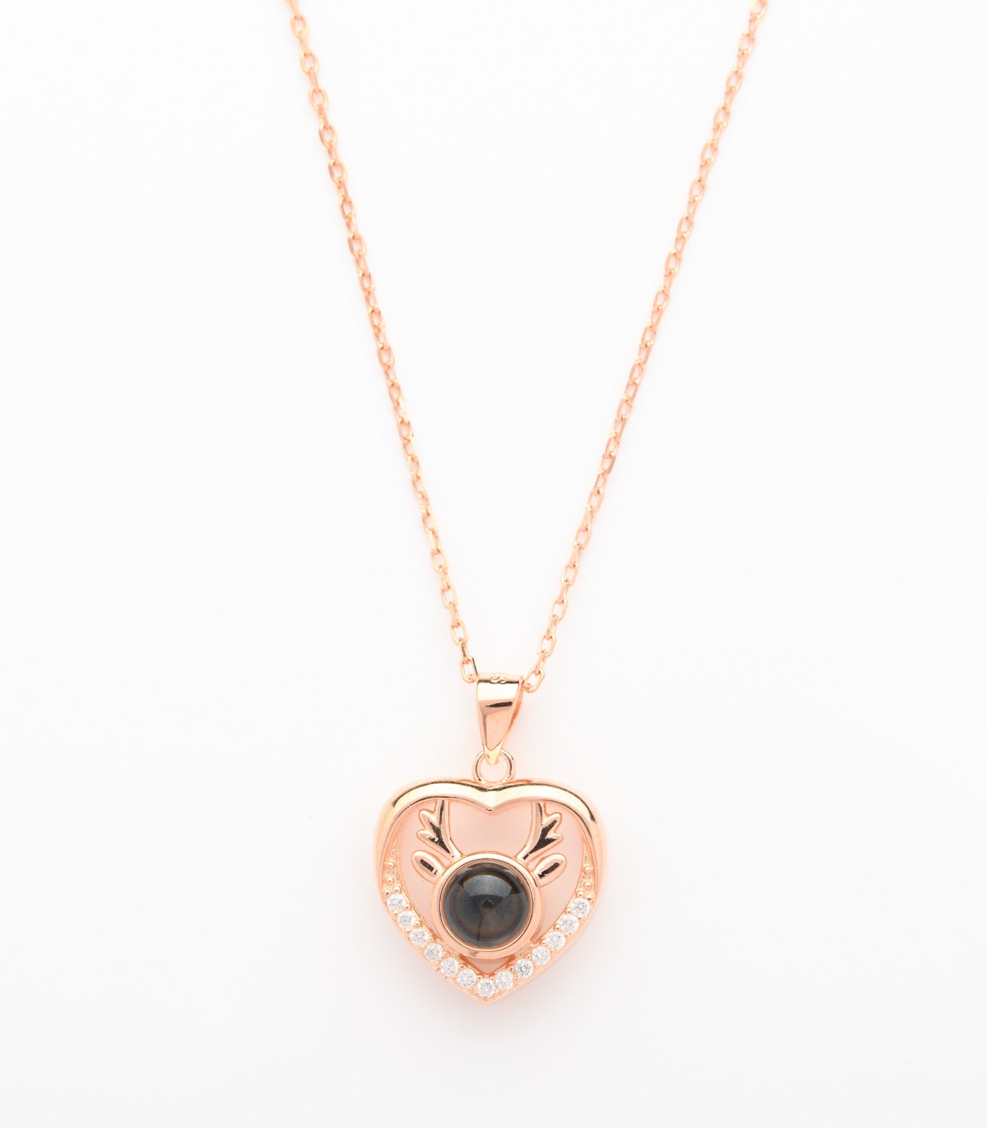 Deer Heart Necklace (Silver)