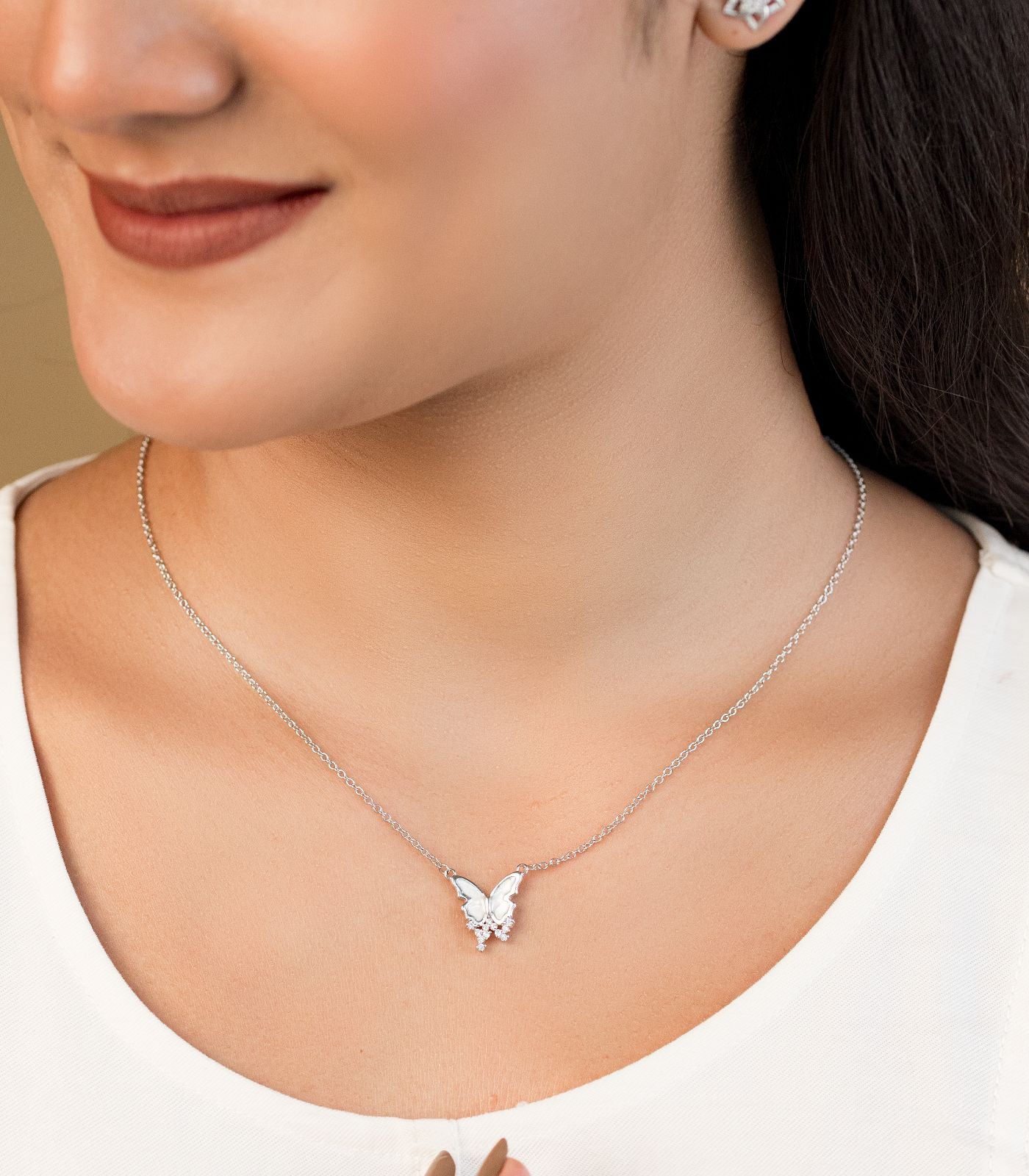 Butterfly Necklace (Silver)
