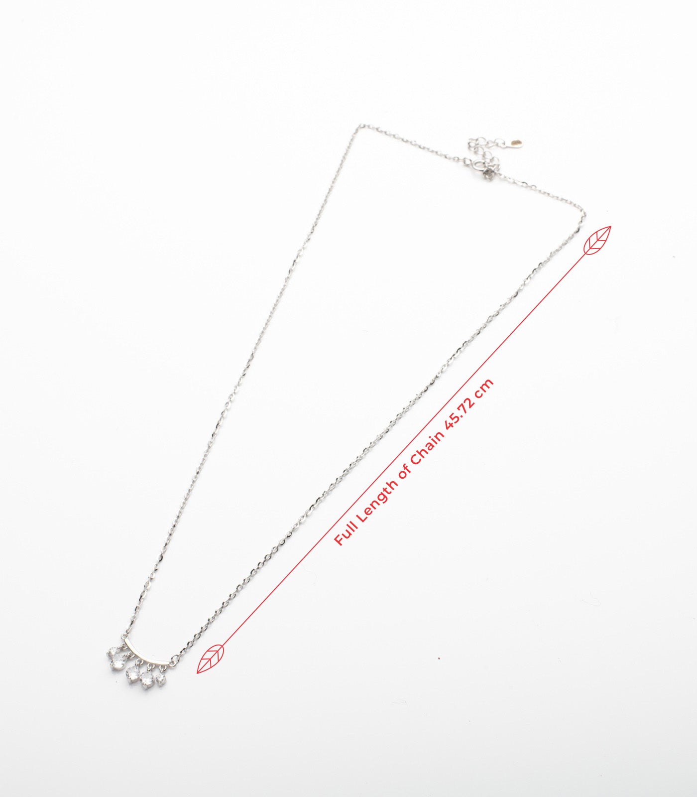 Classic Stone Curv Necklace (Silver)