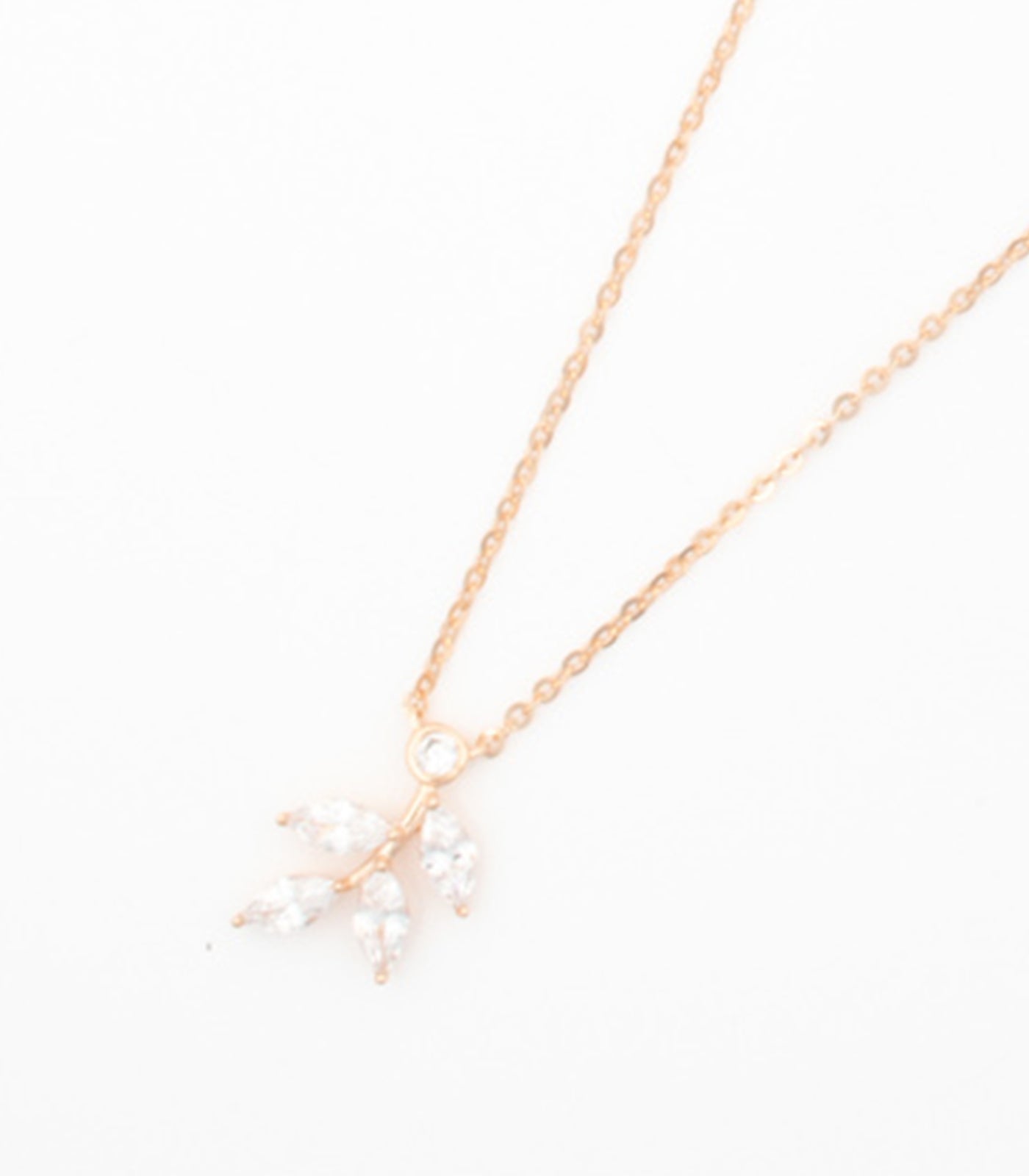 Gold Coloured Dangling Leaves Necklace (Silver)