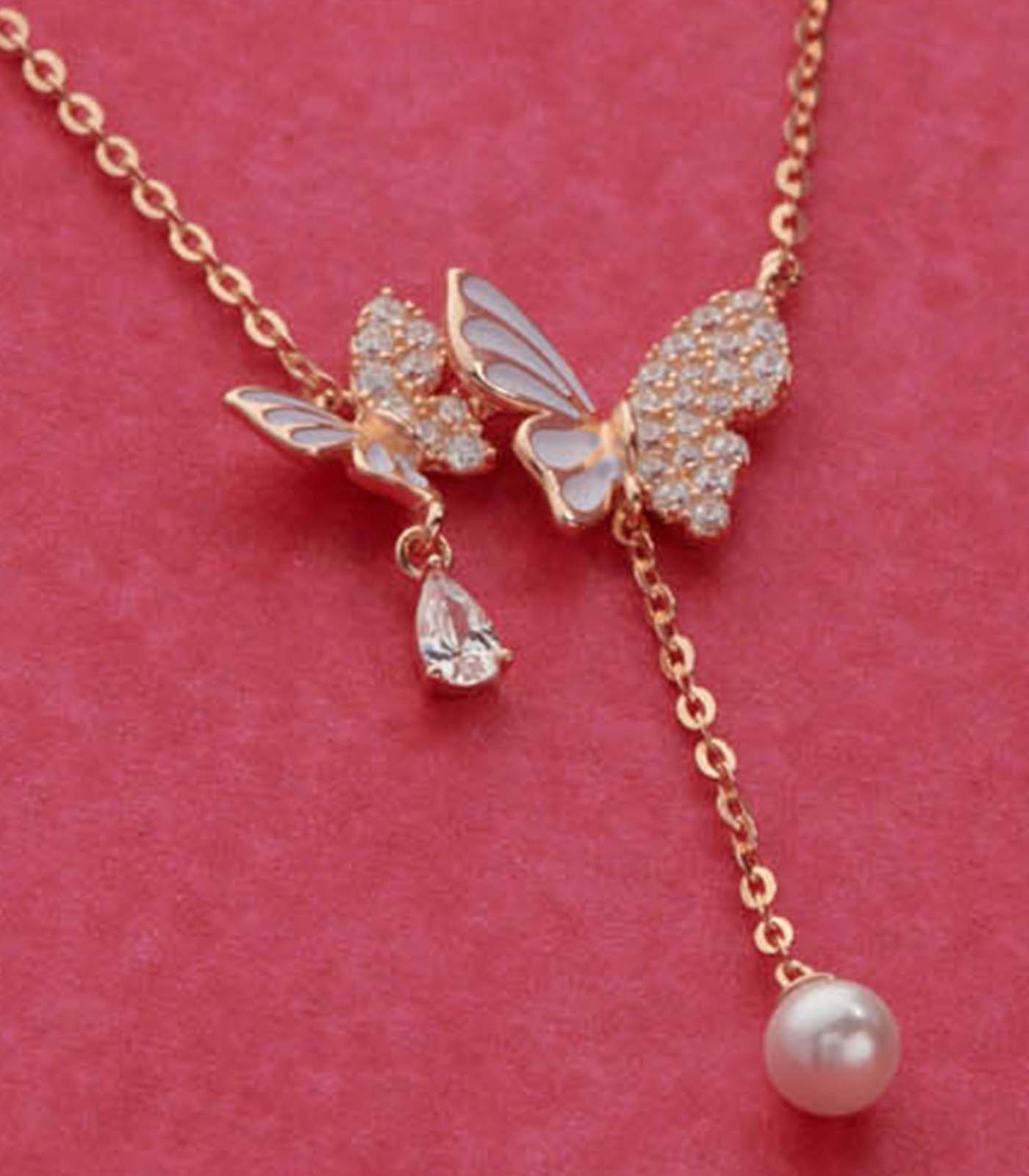 Butterfly Couple Necklace (Silver)