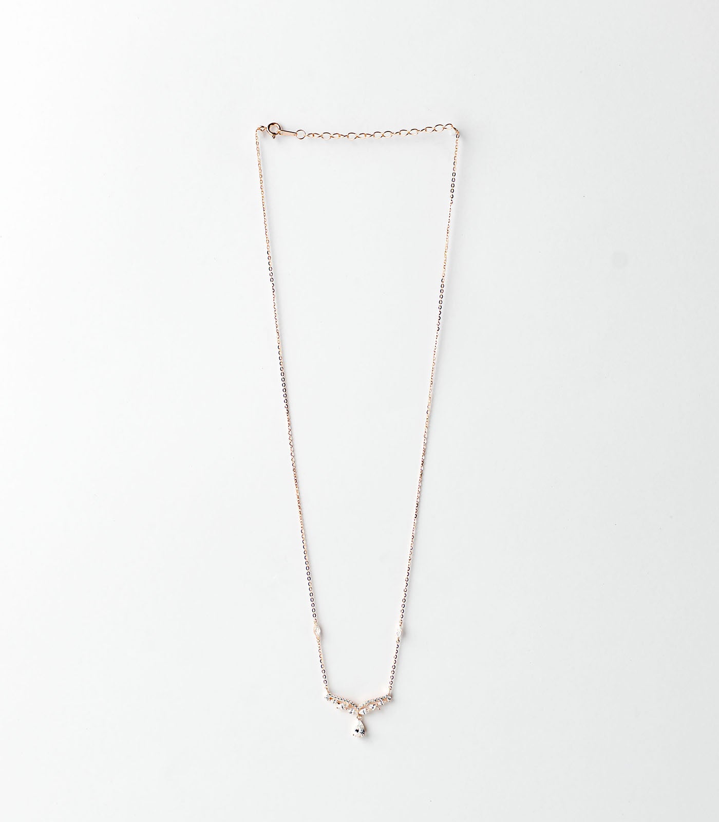 Dangling Drop Gold Coloured Necklace (Silver)