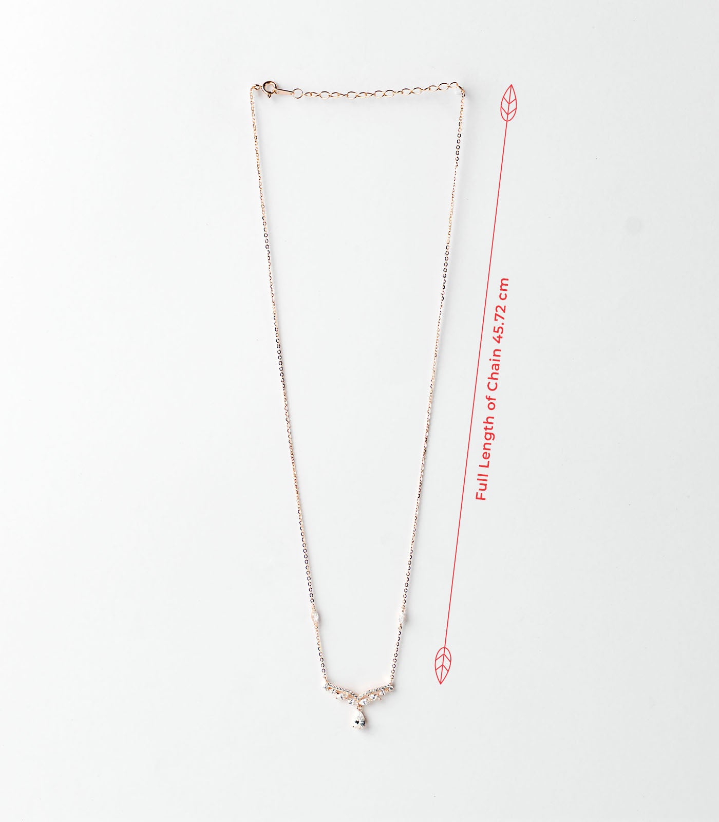 Dangling Drop Gold Coloured Necklace (Silver)